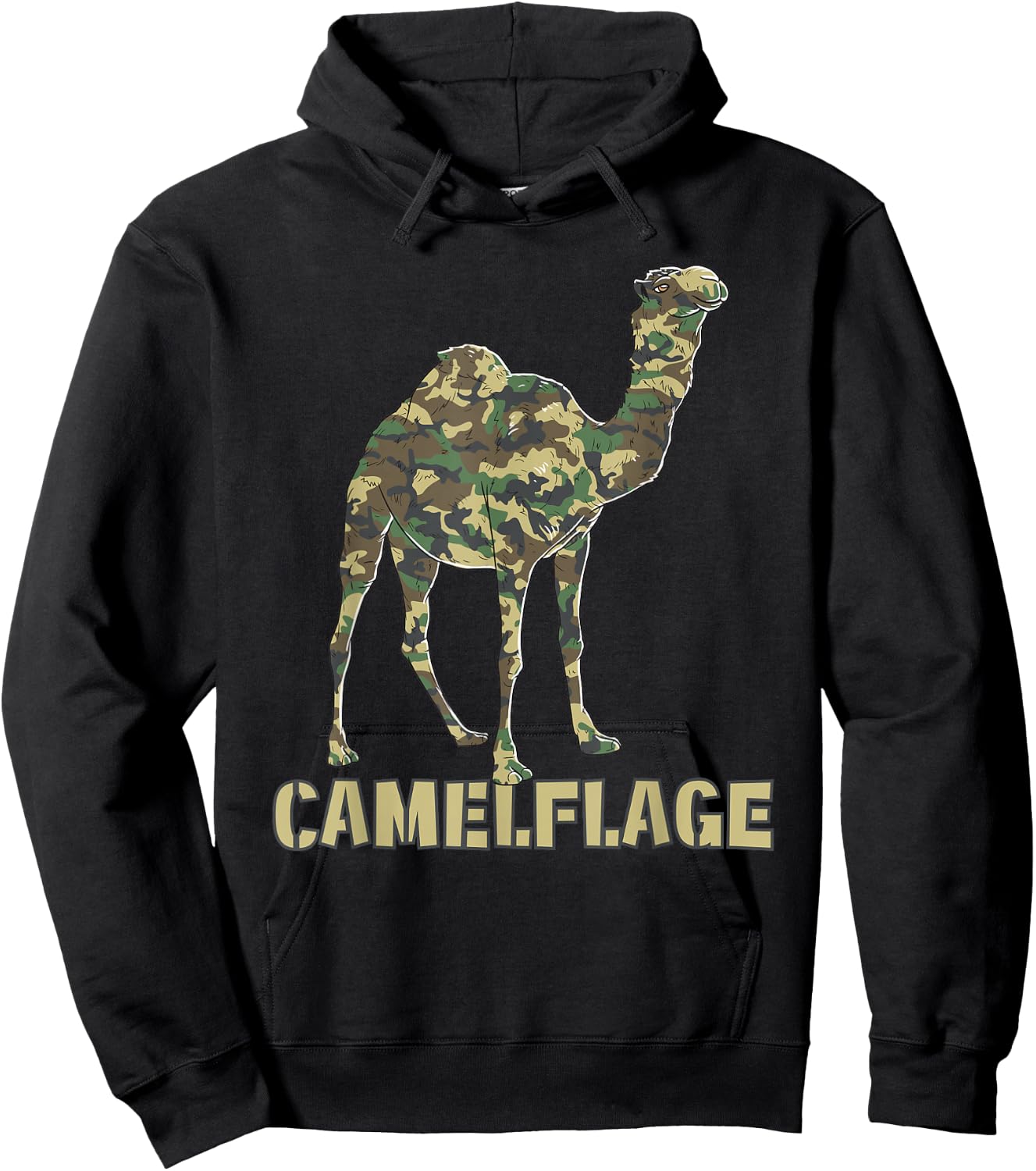 Camouflage Camel Flag Funny Word Game Hoodie - Hoodie | Black
