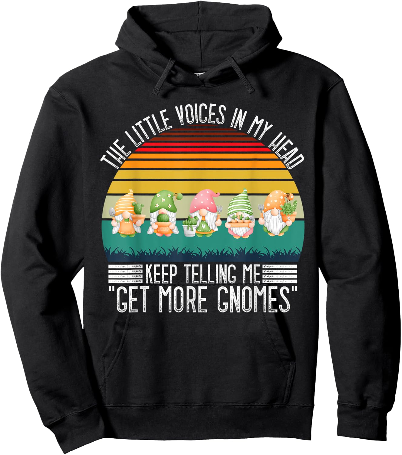 The Little Voices In My Head Keep Telling Me Get More Gnomes Hoodie - Hoodie | Black