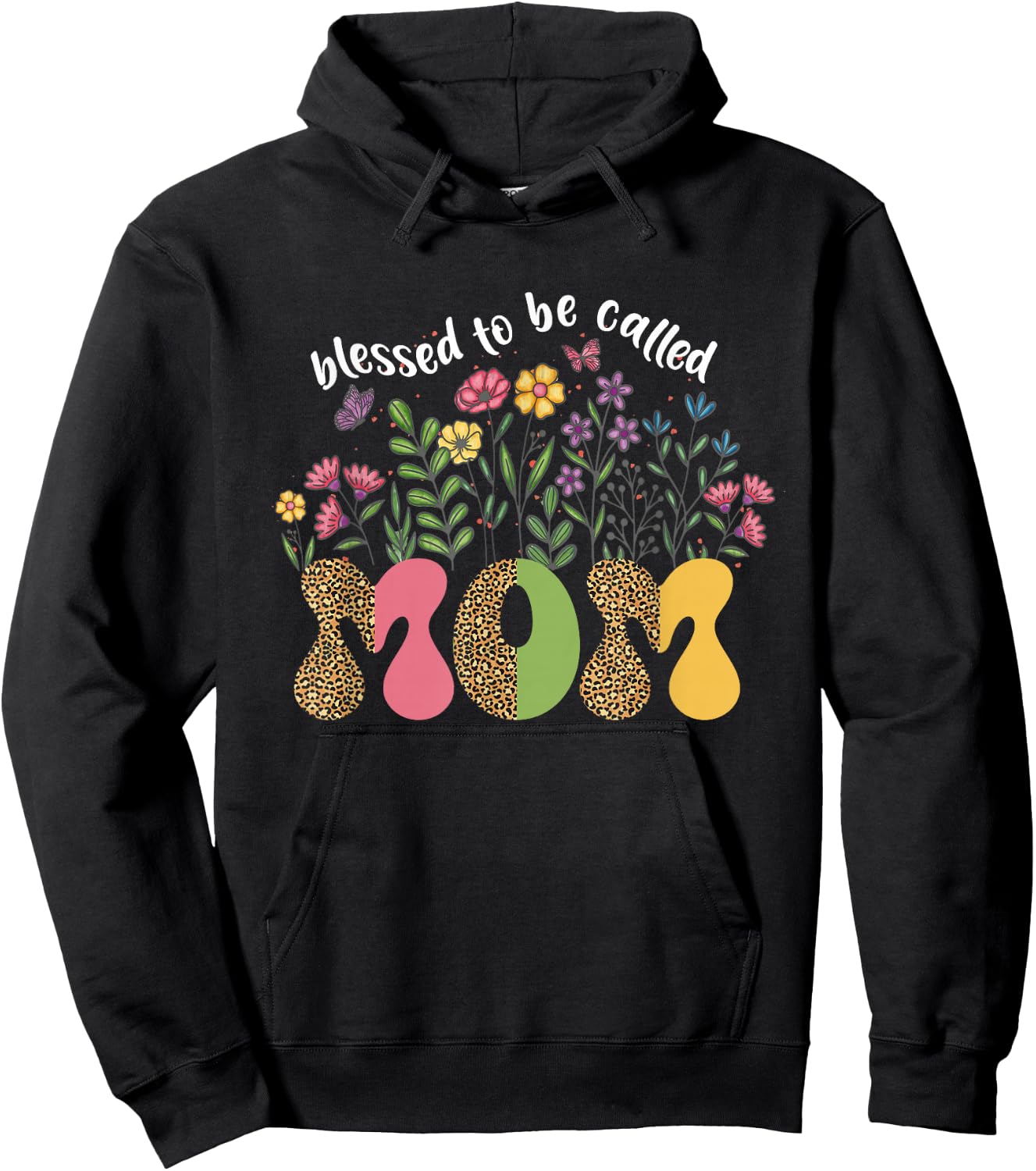 Blessed to Be Called Mom Floral Wildflower Mothers Day Hoodie - Hoodie | Black