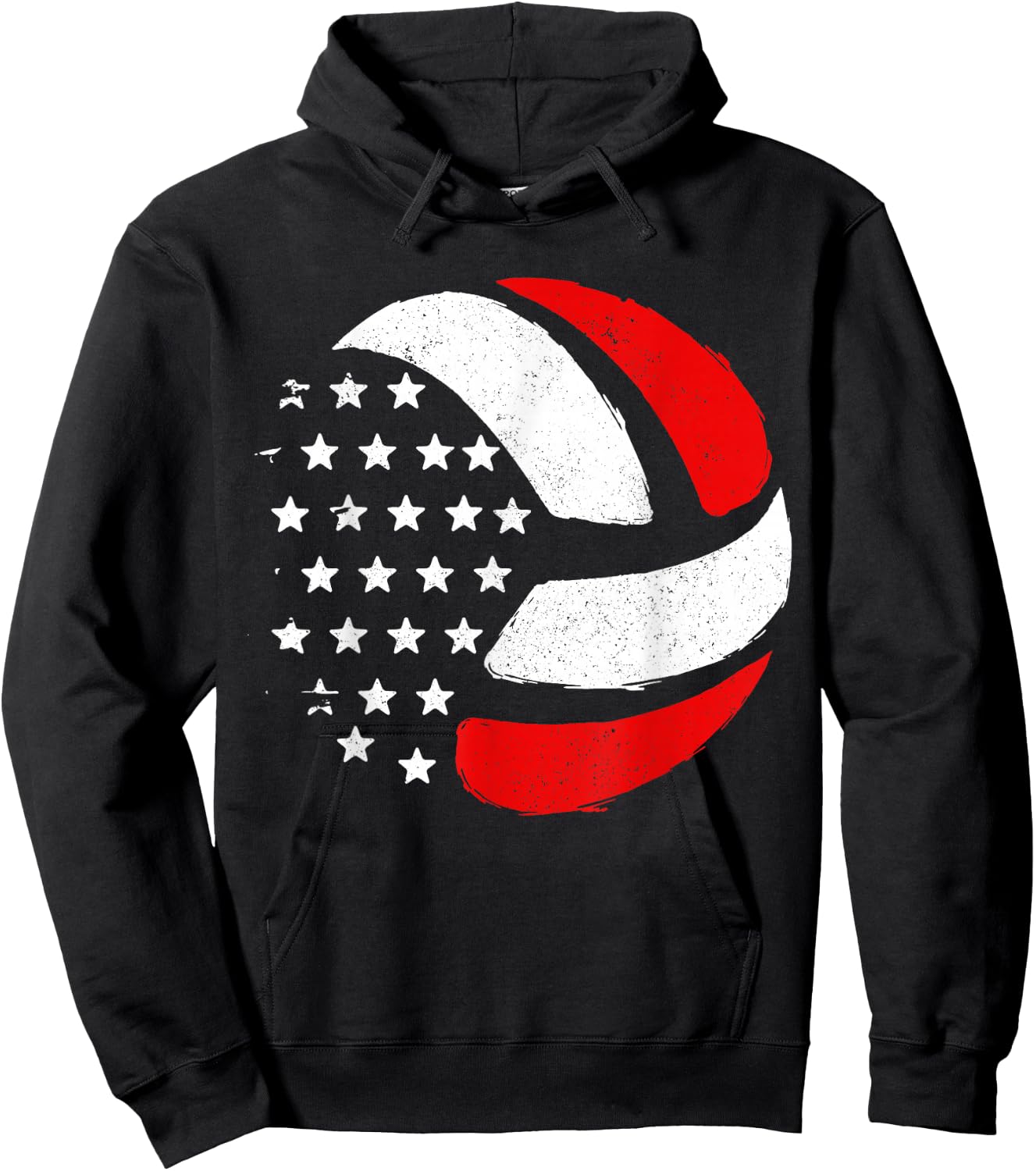 American Flag Patriotic 4th of July Volleyball Player Women Men Hoodie - Hoodie | Black