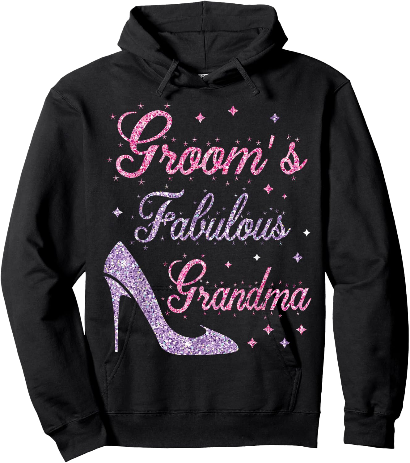 Fabulous Grandma of the Groom Happy Marry Wedding Mother's Day Hoodie - Hoodie | Black