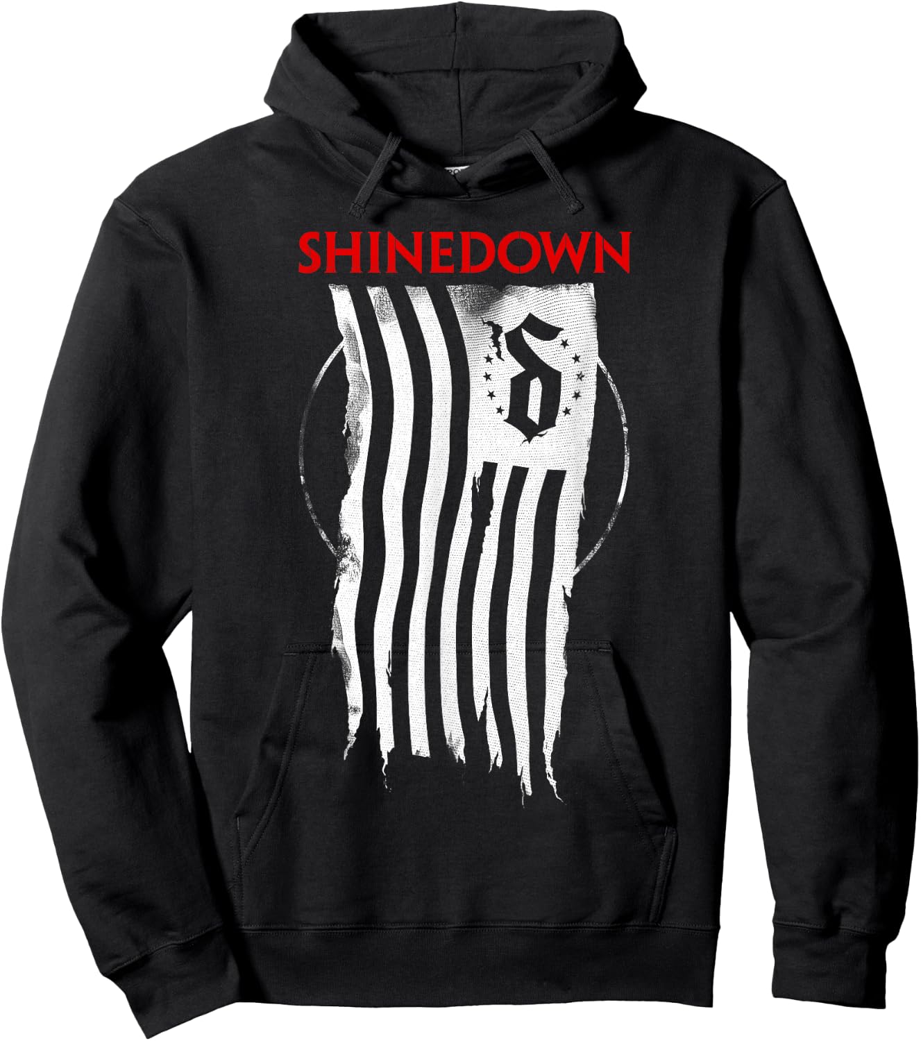 Shinedown Shredded Flag Hoodie - Hoodie | Black