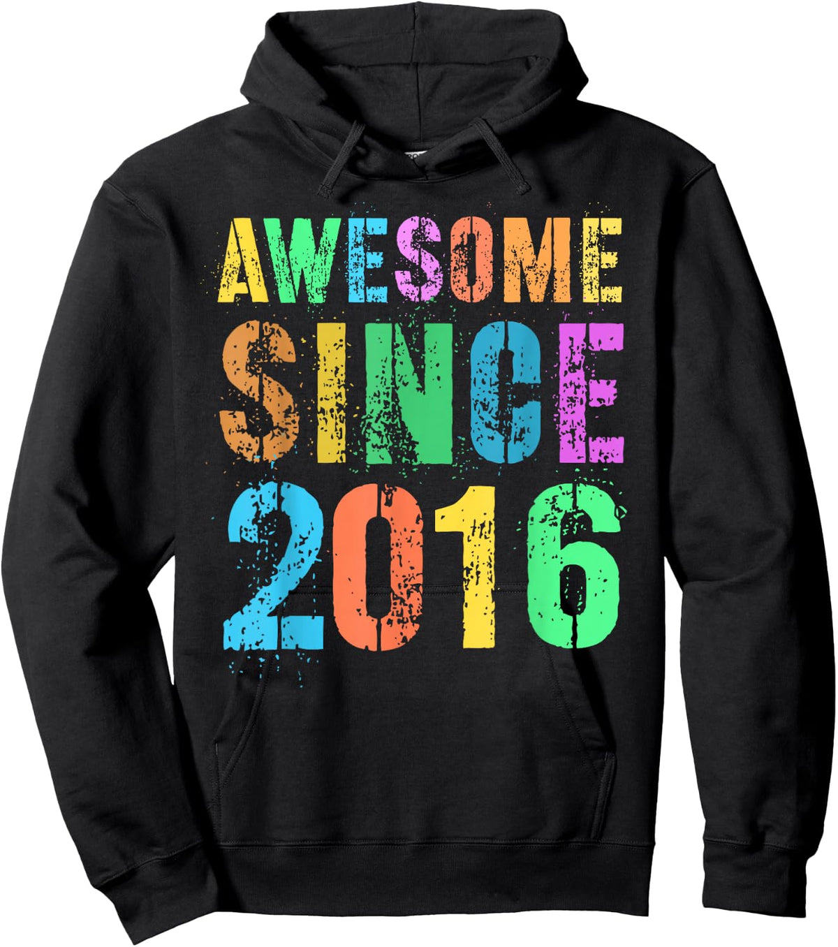 Vintage AWESOME SINCE 2016 10th Birthday Boy Girl My Tenth Hoodie - Hoodie | Black