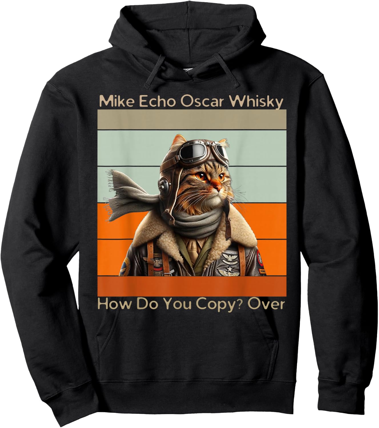 Cat Pilot Mike Echo Oscar Whisky How Do You Copy Women Kids Hoodie - Hoodie | Black