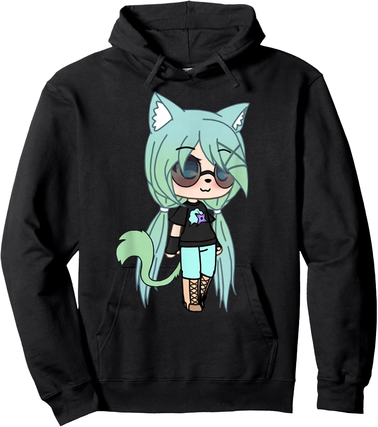 Cute Chibi Style Kawaii Anime Girl Chloe Chan The Tomboy Hoodie - Hoodie | Black