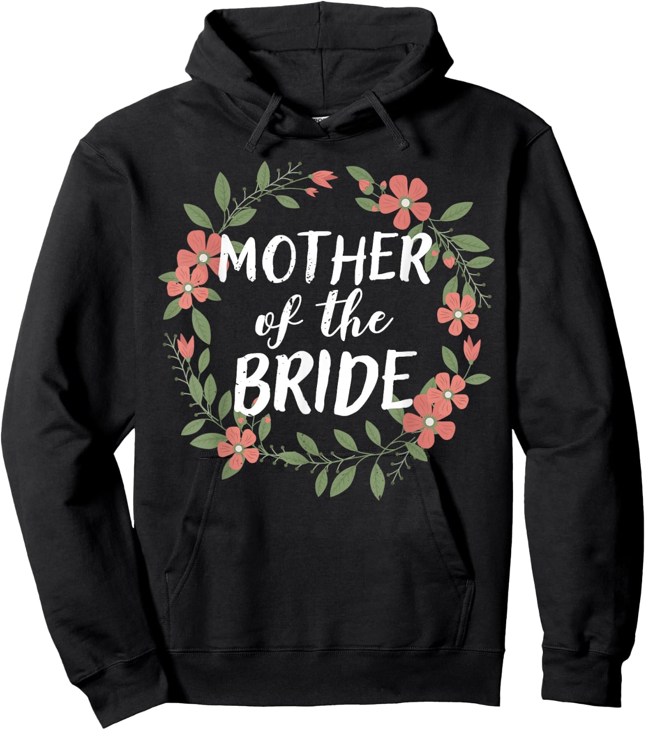 Mother of the Bride Floral Blush Wedding Gift Flowers Hoodie - Hoodie | Black