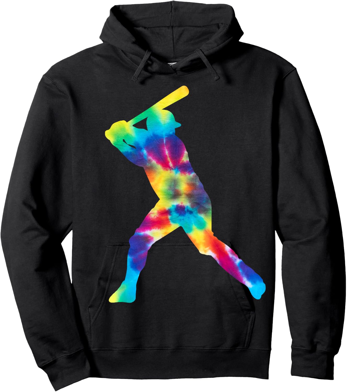 Baseball Fan Tie Dye Batter Hoodie - Hoodie | Black