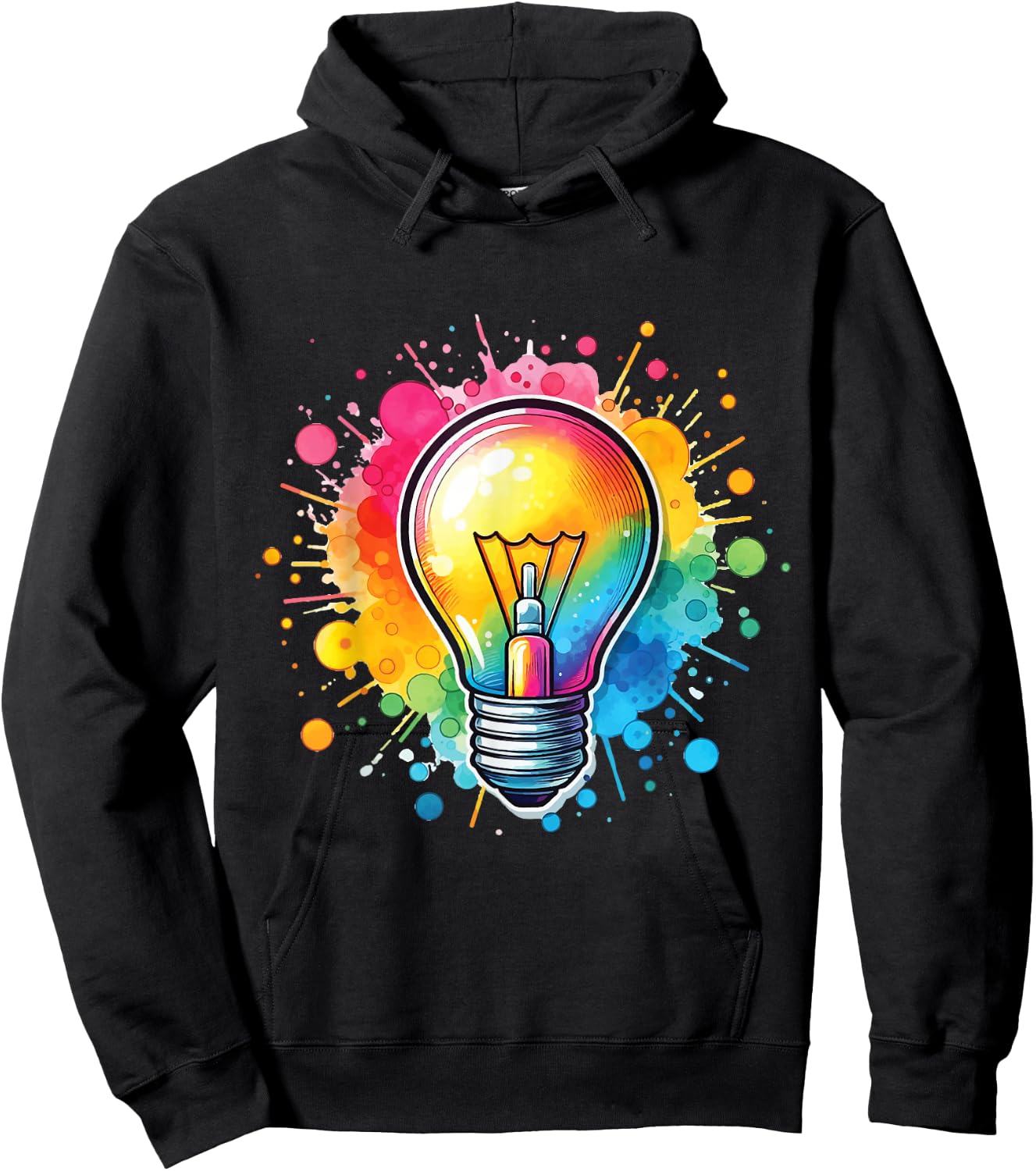 Vibrant Colorful Lightbulb Shirt Electrician Cute Light Bulb Hoodie - Hoodie | Black