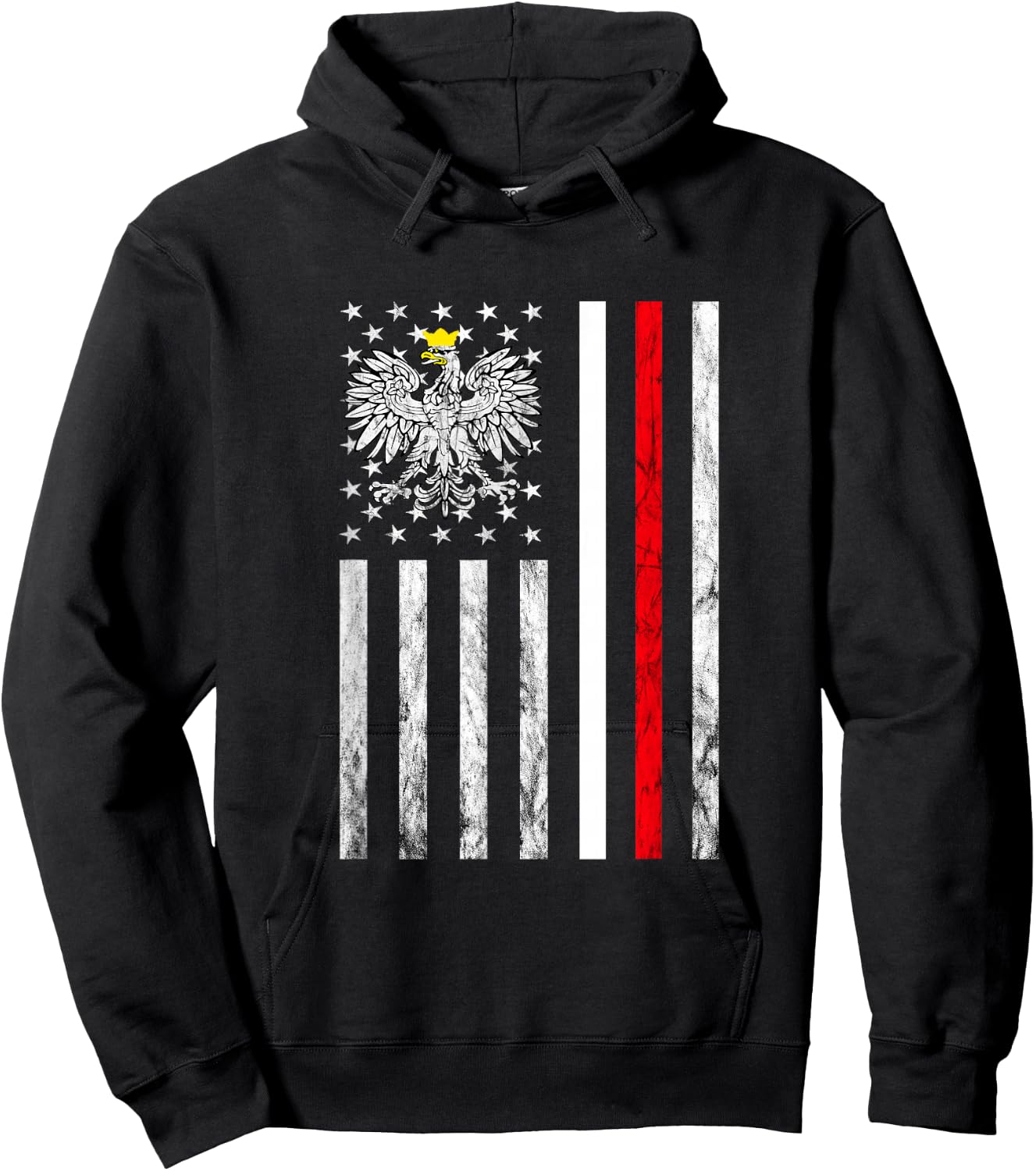 Polish Eagle Poland American USA Poland Flag Polish Roots Hoodie - Hoodie | Black