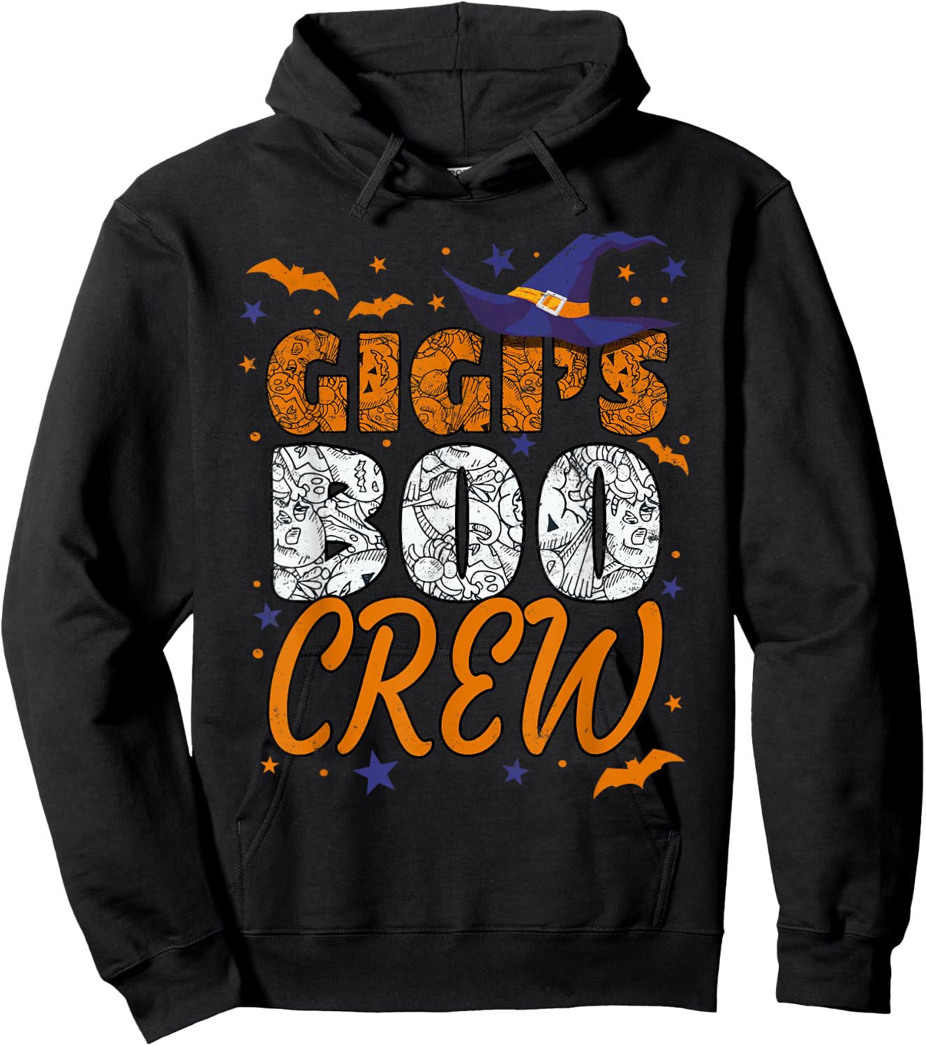 Grandma Gigi's Boo Crew Cute Grandkids Matching Halloween Hoodie - Hoodie | Black