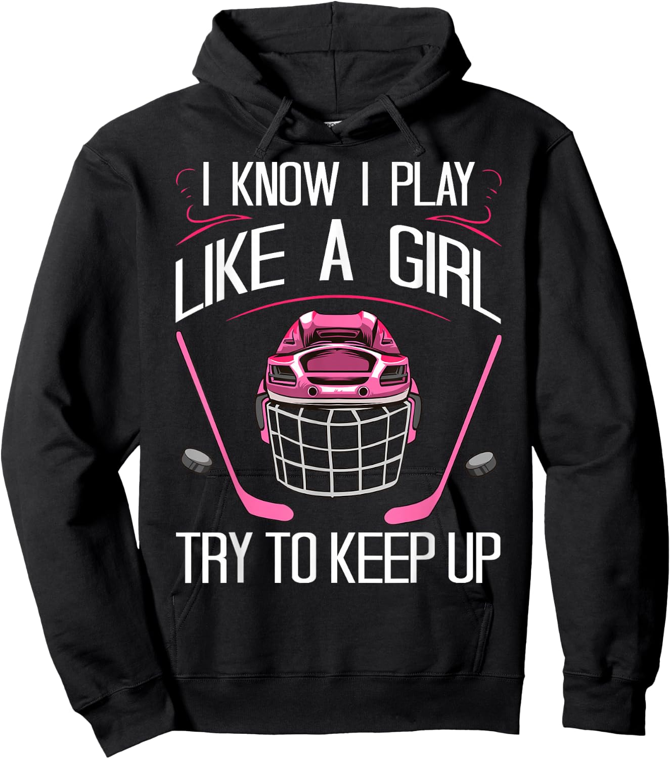 Funny Girls Hockey Designs Field Hockey Novelty Hoodie - Hoodie | Black
