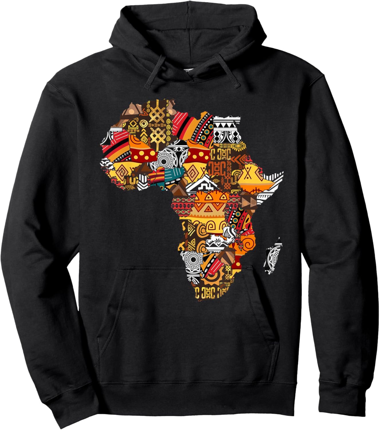 African Native Pride Funny Africa Map Heritage Pattern Gift Small Hoodie - Hoodie | Black