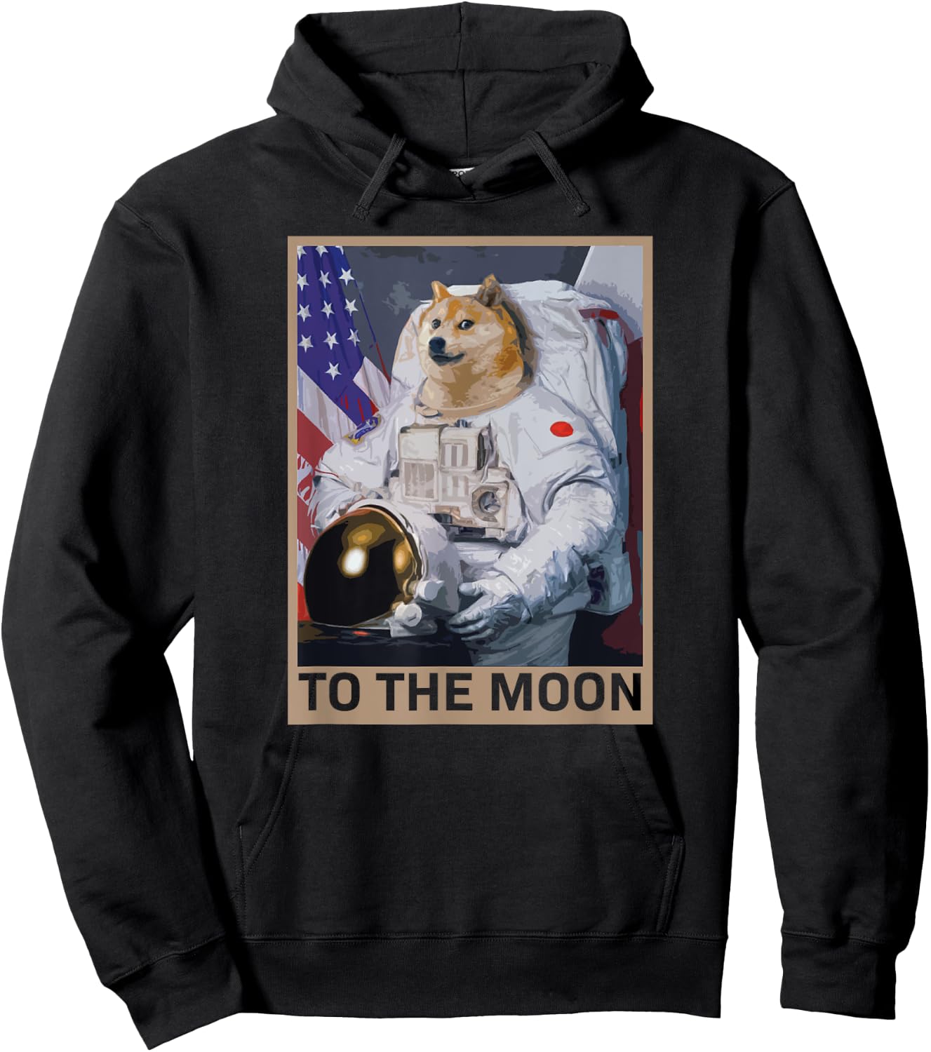 Dogecoin Astronaut To the Moon Blockchain HODL Crypto Hoodie - Hoodie | Black