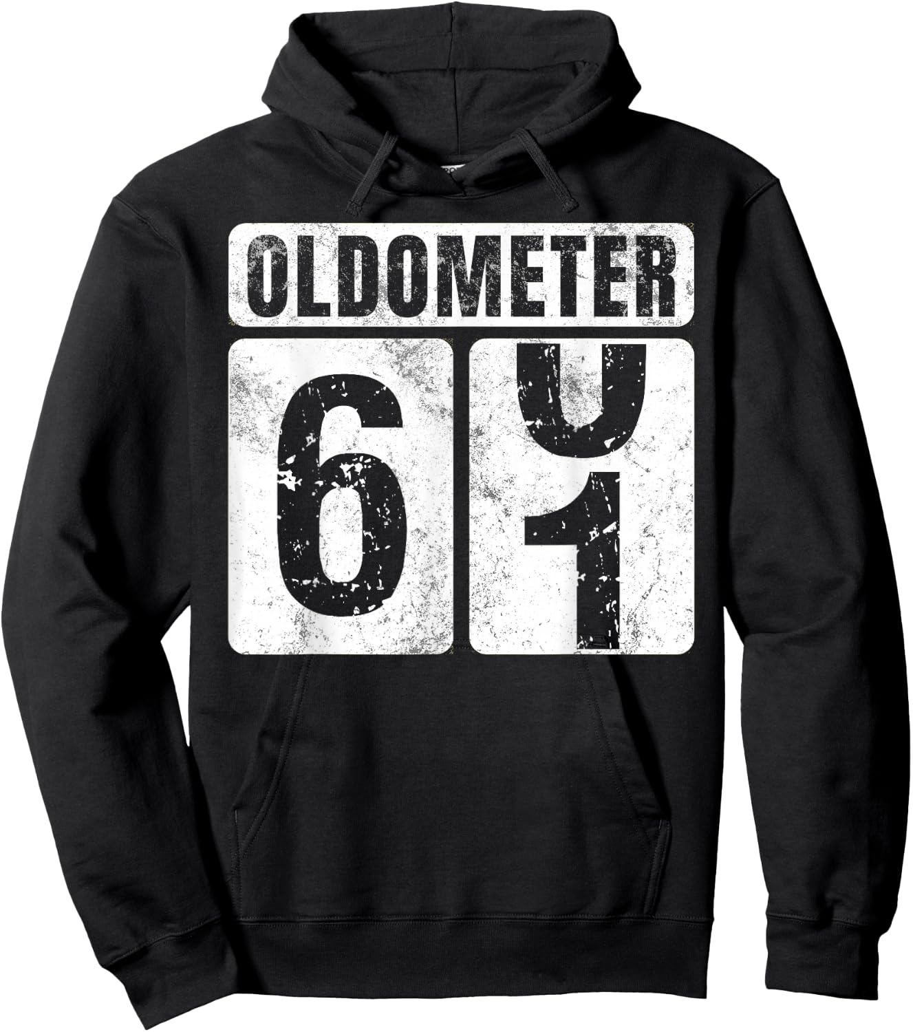 Oldometer 61 Shirt Vintage Funny 61st Birthday Gift Hoodie - Hoodie | Black