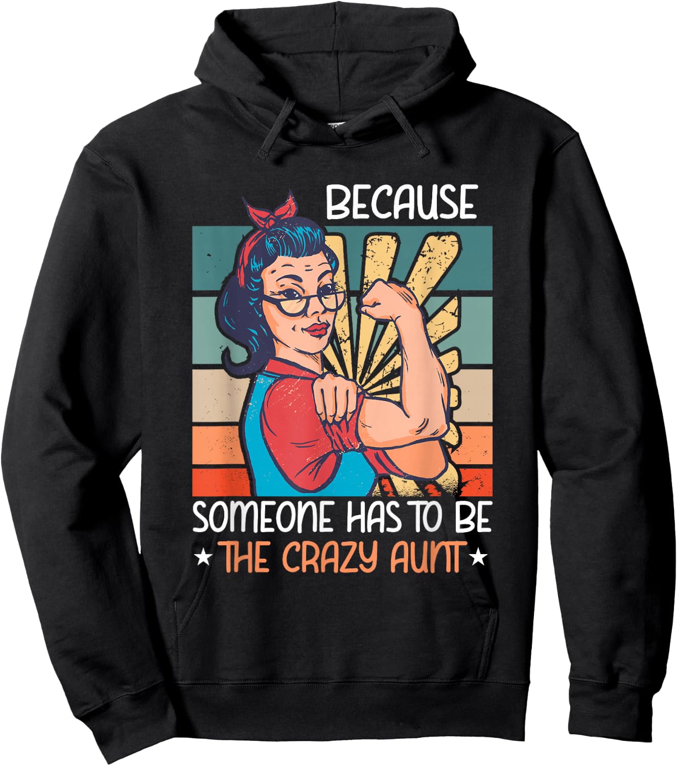 The The Crazy Aunt Auntie Woman Niece Retro Aunt Hoodie - Hoodie | Black