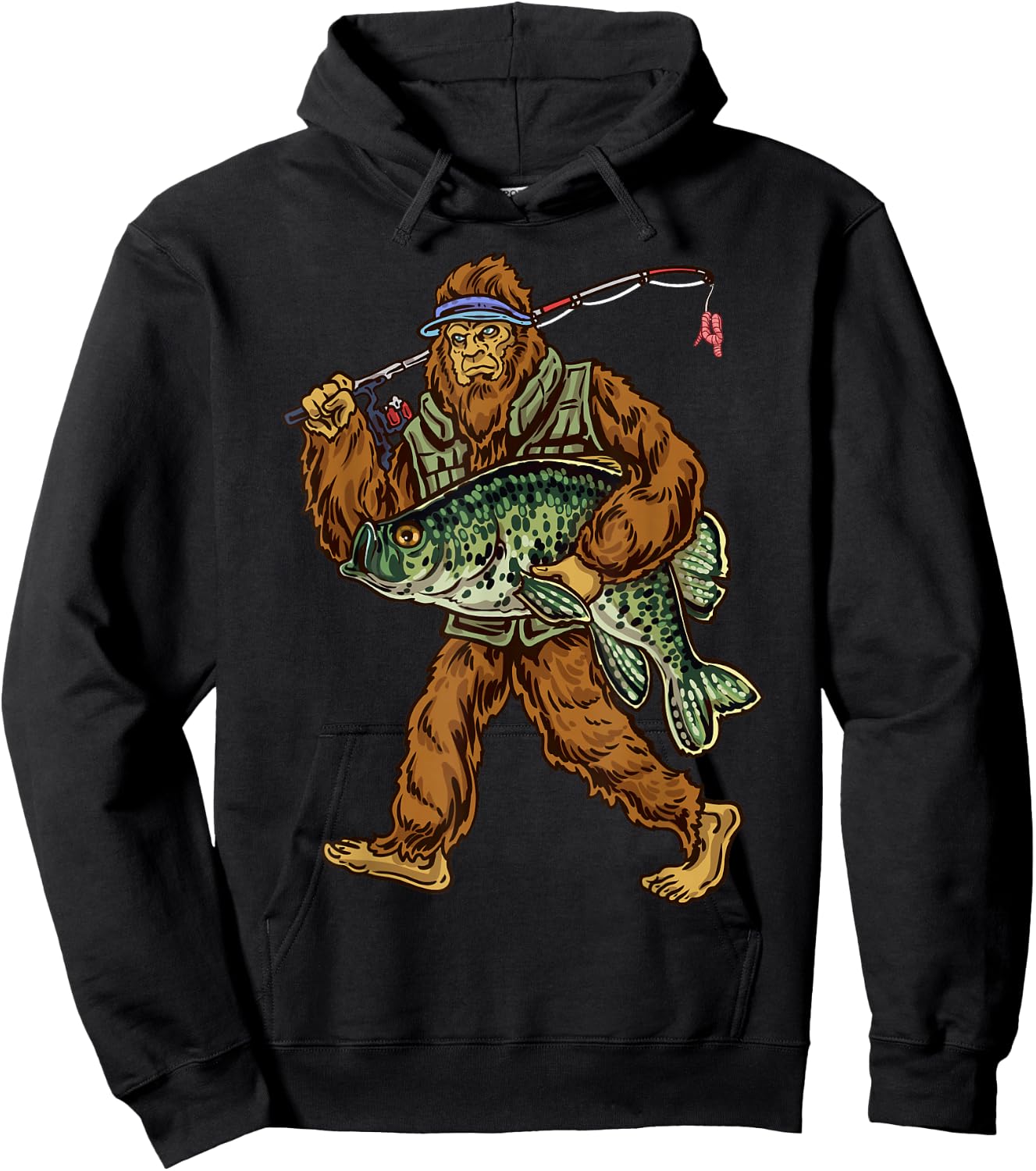 Crappie Fishing Bigfoot Panfishing Fishermen Hoodie - Hoodie | Black