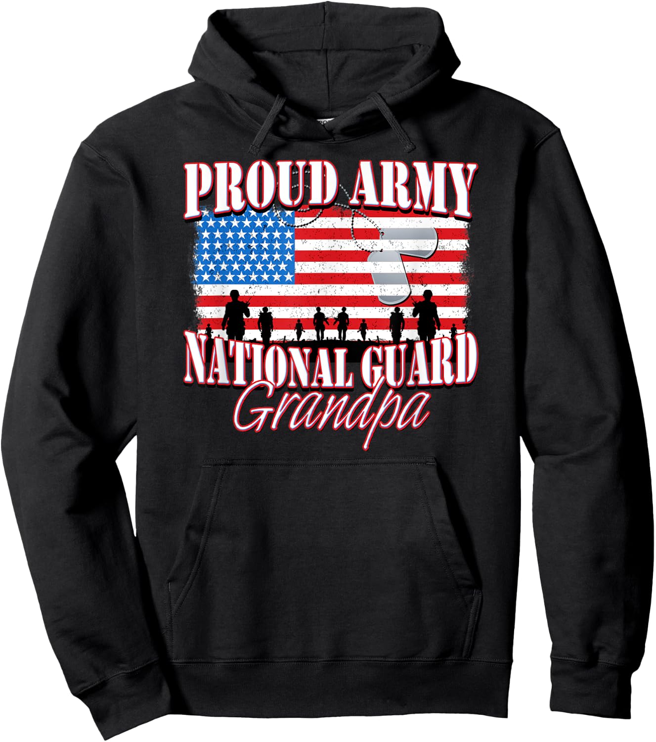 Proud Army National Guard Grandpa Shirt Grandparents Day Hoodie - Hoodie | Black