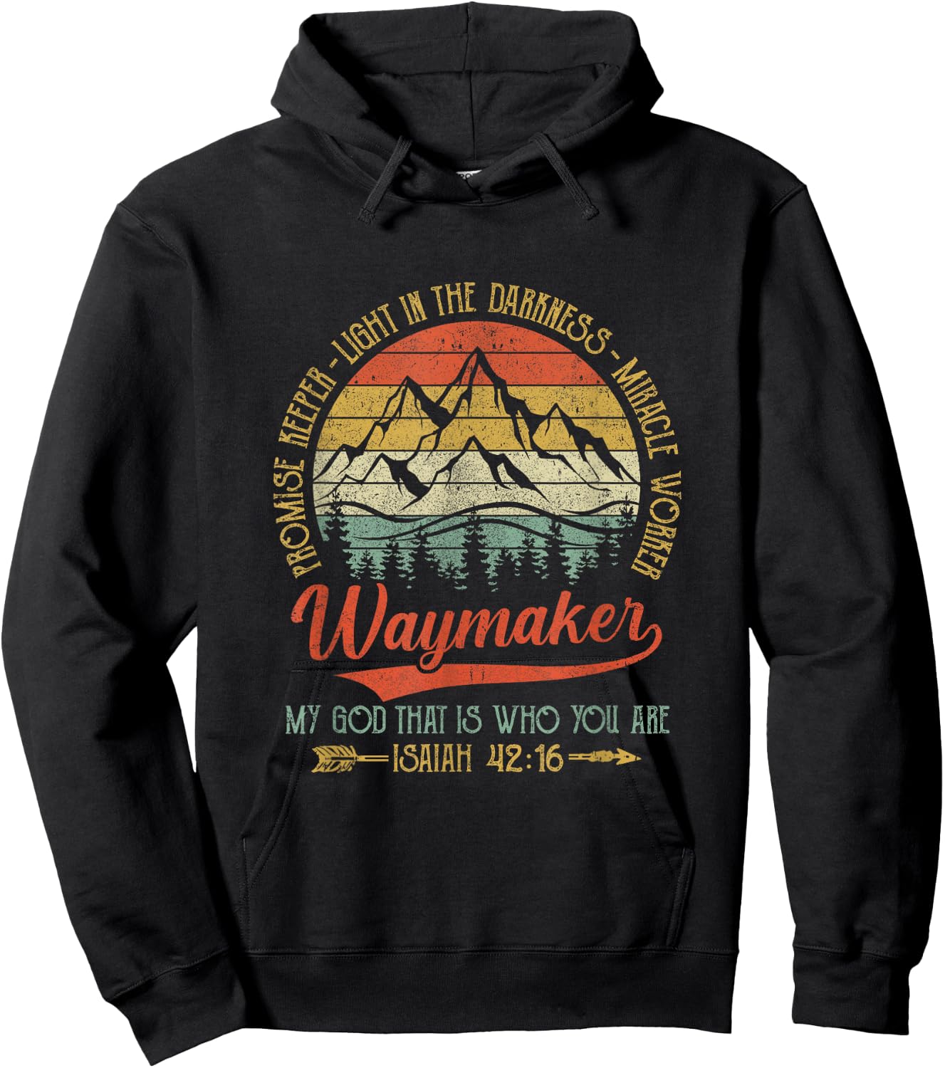 Waymaker Miracle Worker Promise Keeper Christian Hoodie - Hoodie | Black