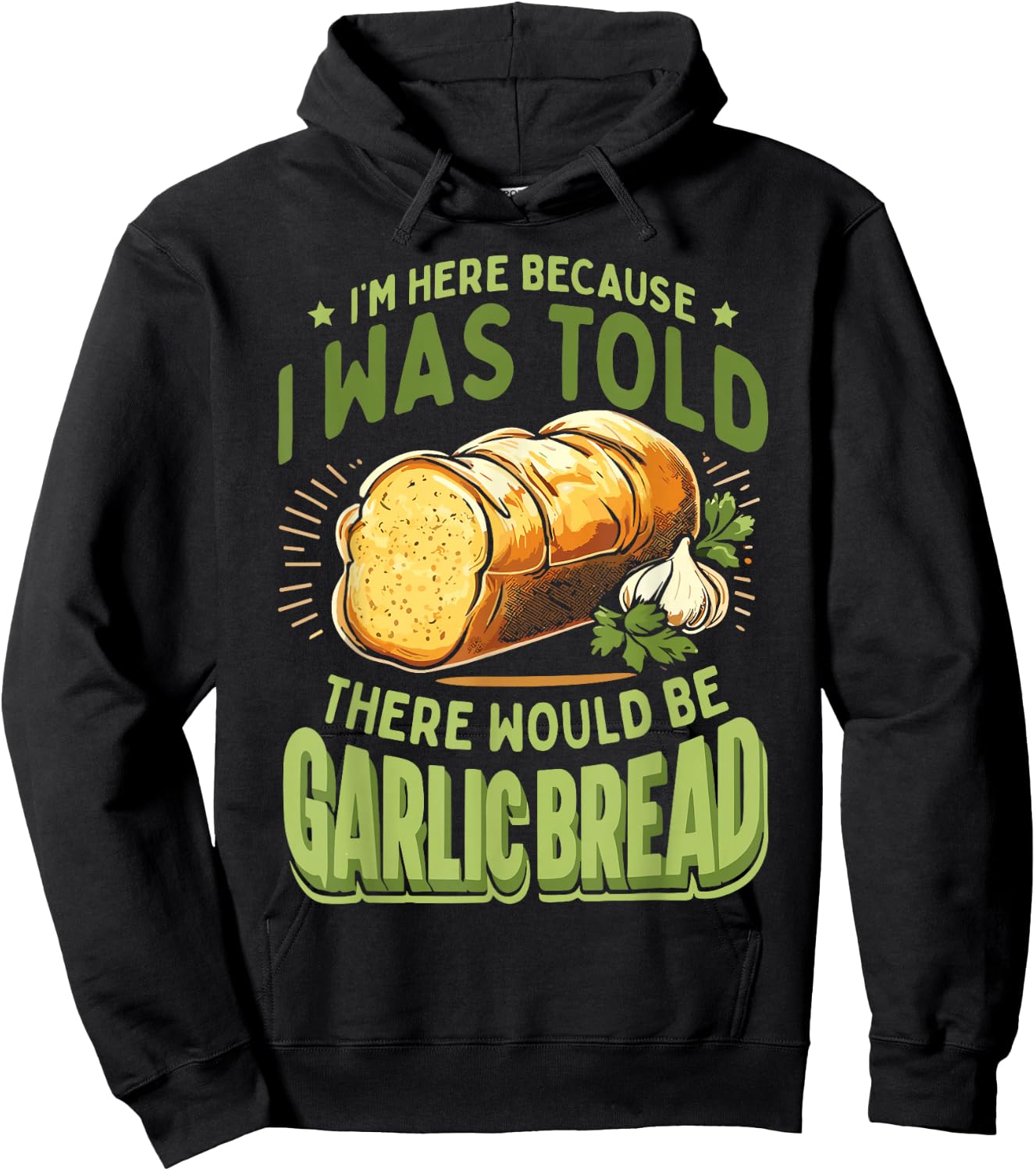 Funny Garlic Bread Hoodie - Hoodie | Black