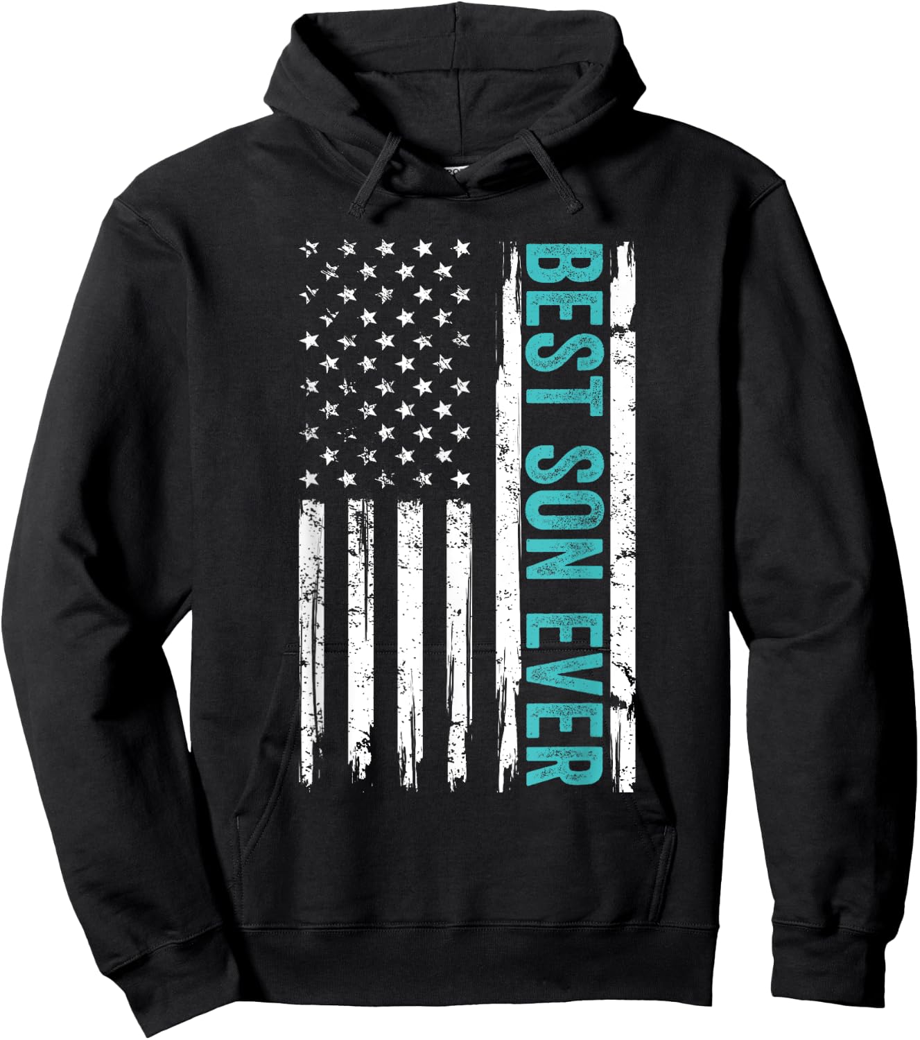 Best Son Ever Us American Flag Fathers Day From Mom Dad Hoodie - Hoodie | Black