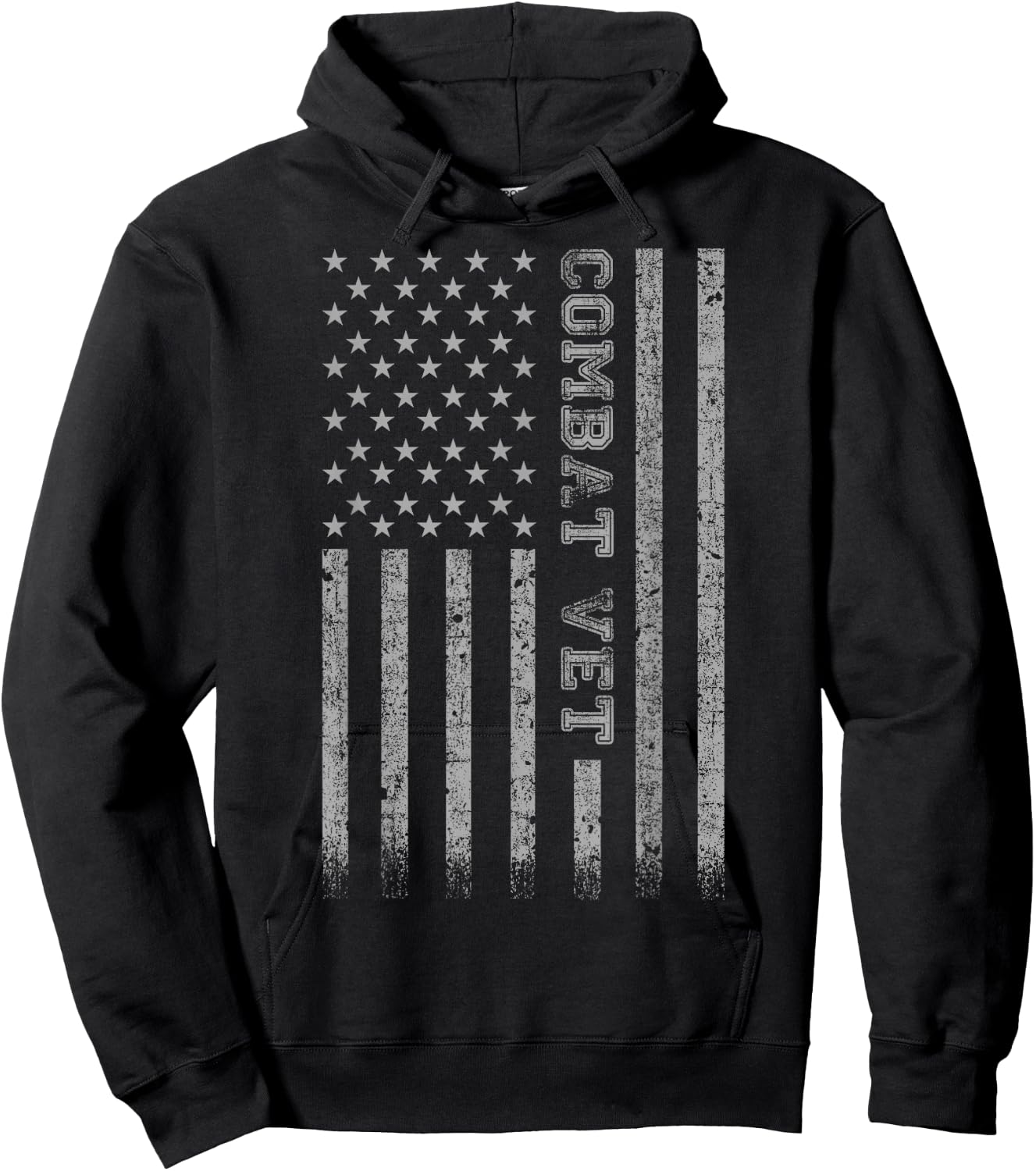 Combat Vet American Flag Hoodie - Hoodie | Black