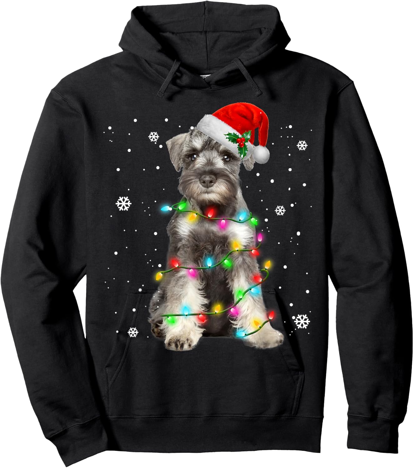 Schnauzer Dogs Tree Christmas Sweater Xmas Pet Animal Dog Men Women Kids Hoodie - Hoodie | Black