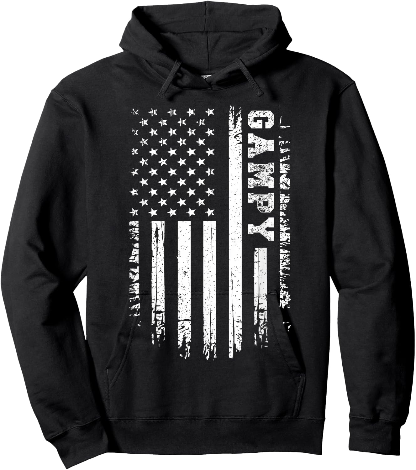 Vintage Gampy American Flag 4th of July USA Retro Hoodie - Hoodie | Black