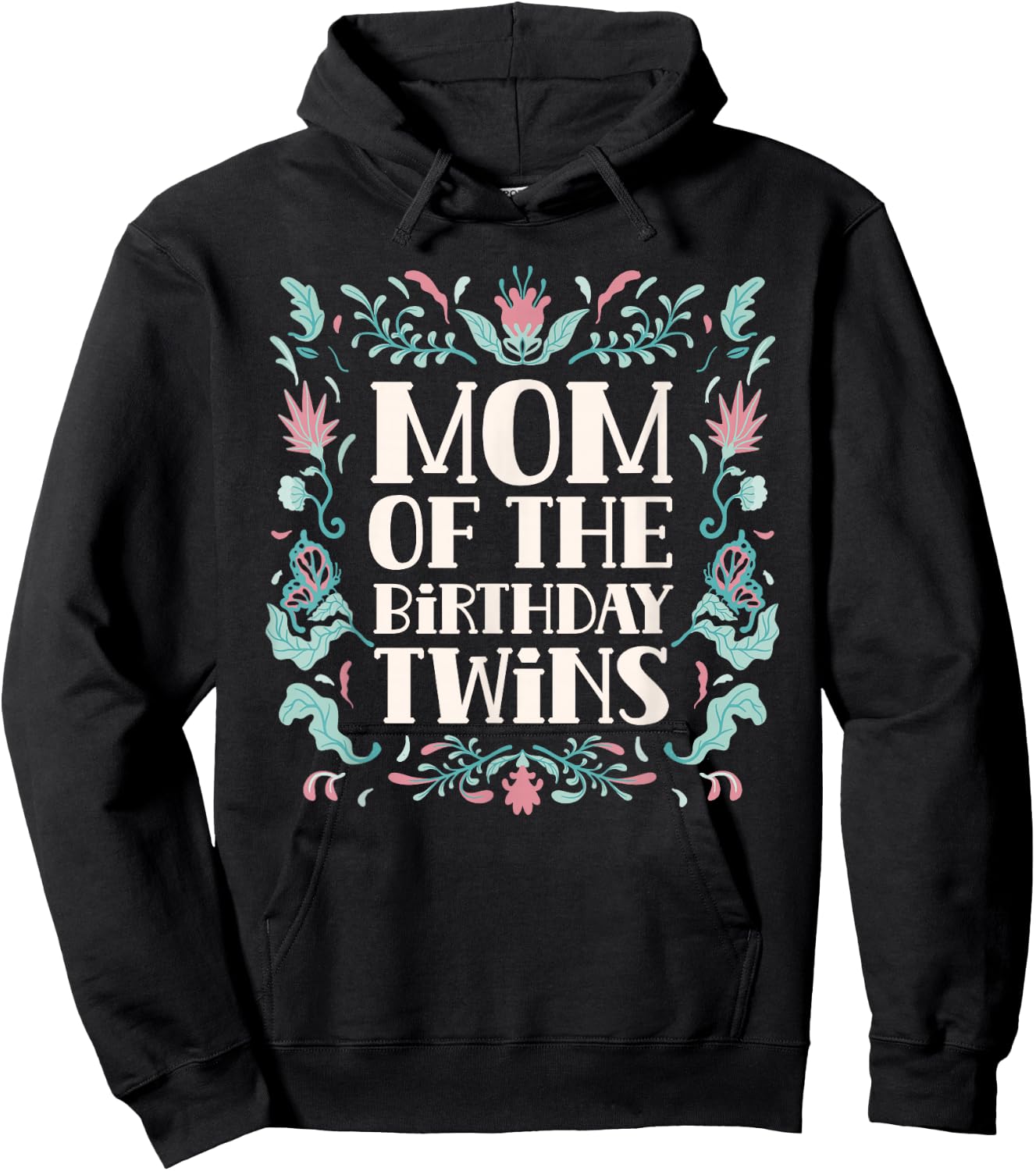 Mother of the Birthday Twins Birthday Twin Mum Hoodie - Hoodie | Black