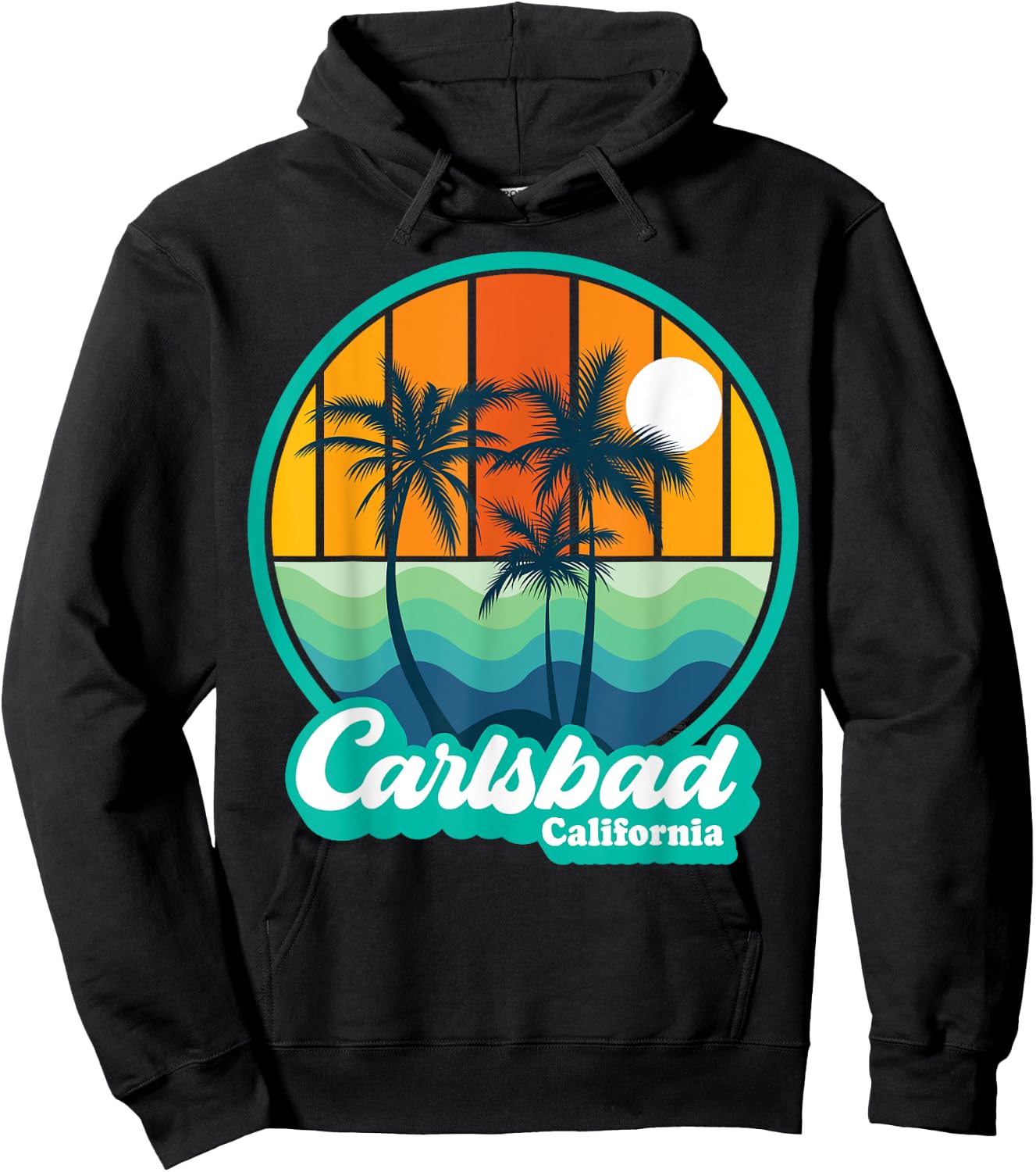 Vintage Carlsbad California Summer Vacation Beach Souvenirs Hoodie - Hoodie | Black
