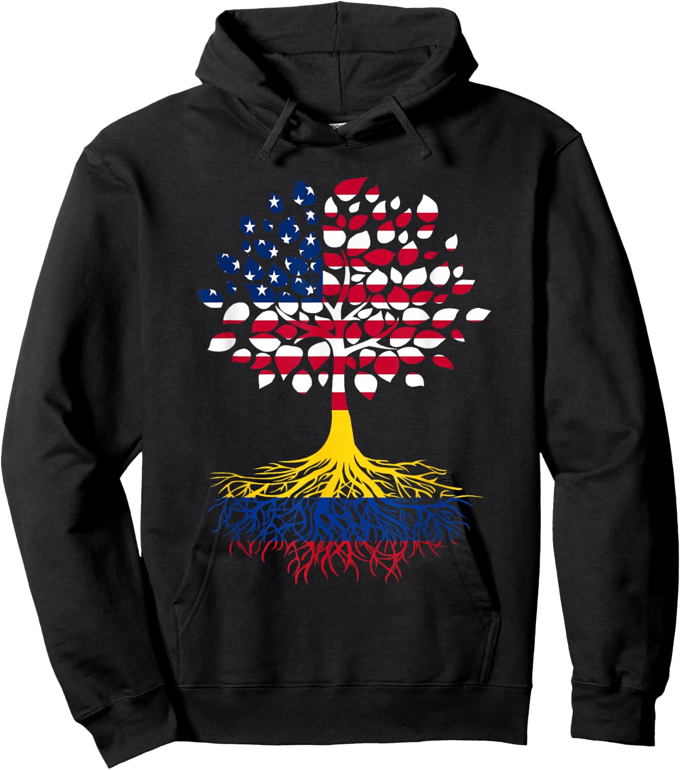 American Flag with Colombian Roots Hoodie - Hoodie | Black