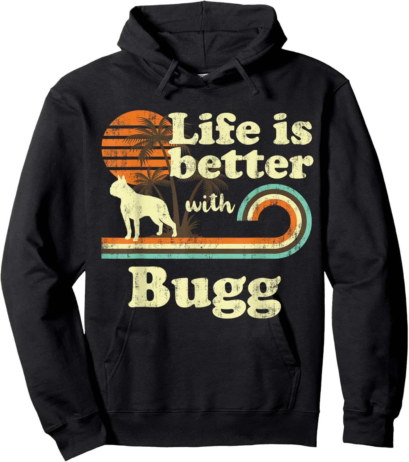 Life Better Bugg Vintage Dog Mom Dad Hoodie - Hoodie | Black
