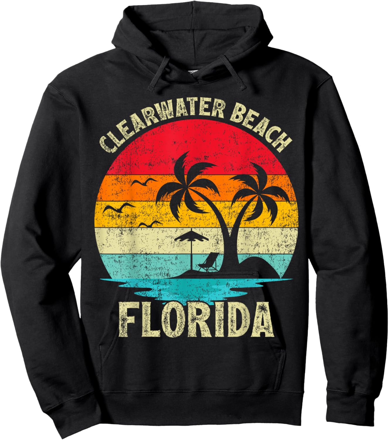 Family Vacation Vintage Retro Florida Clearwater Beach Hoodie - Hoodie | Black
