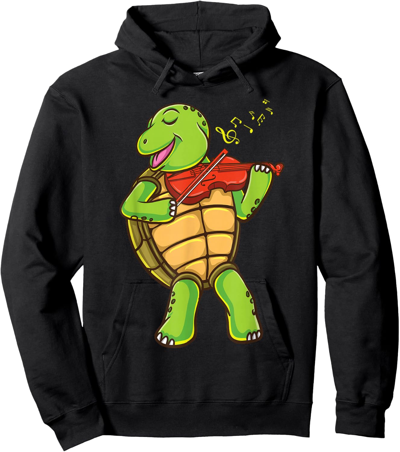 Turtle Playing Violin Hoodie - Hoodie | Black