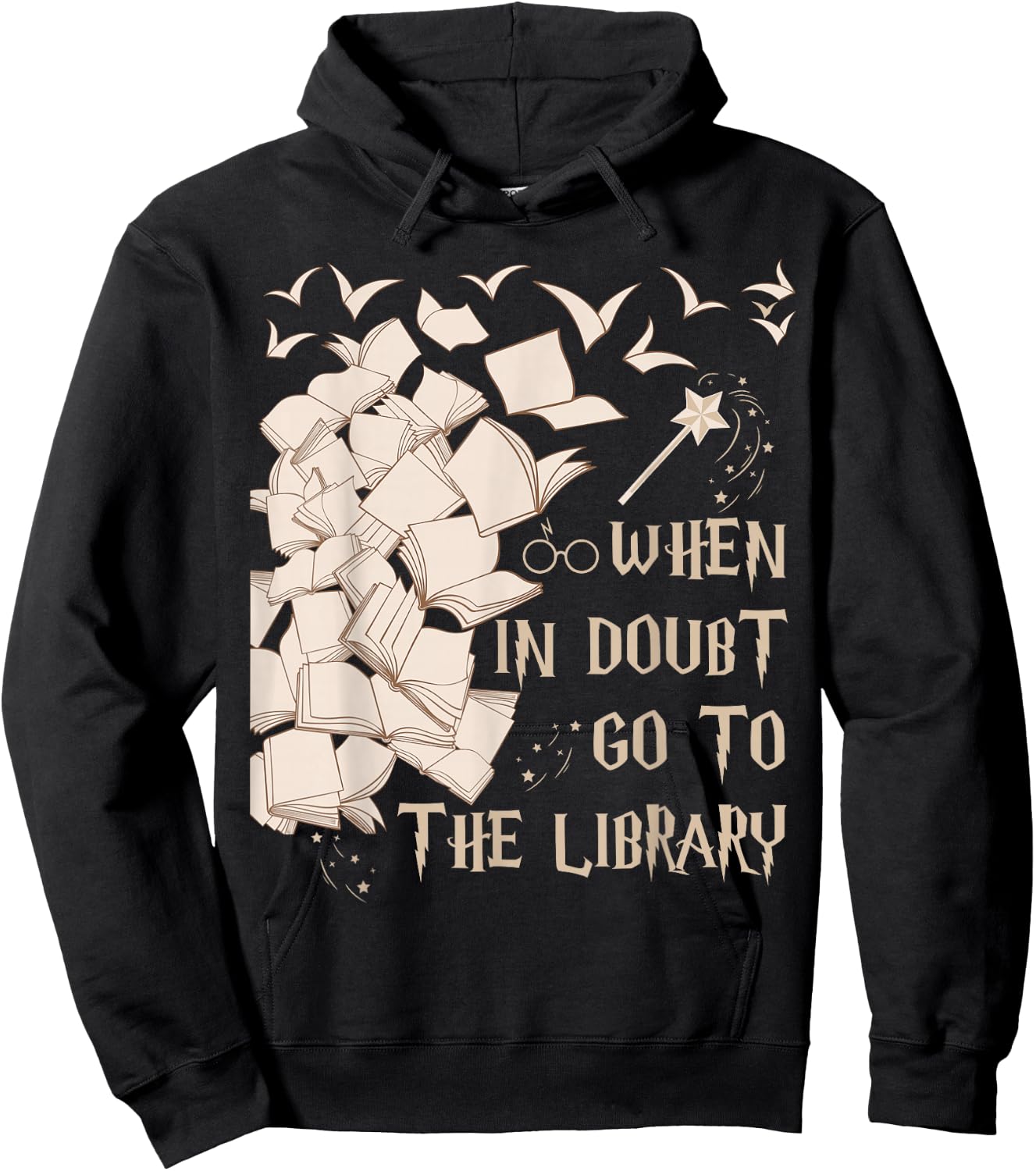 Funny Librarian Readers Gift When In Doubt Go To The Library Hoodie - Hoodie | Black
