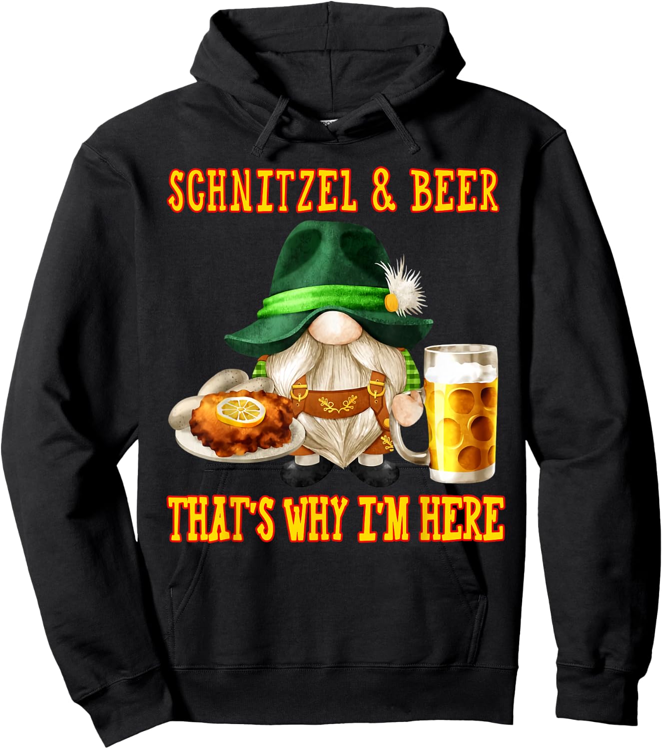 Schnitzel and beer that's why I'm here Hoodie - Hoodie | Black