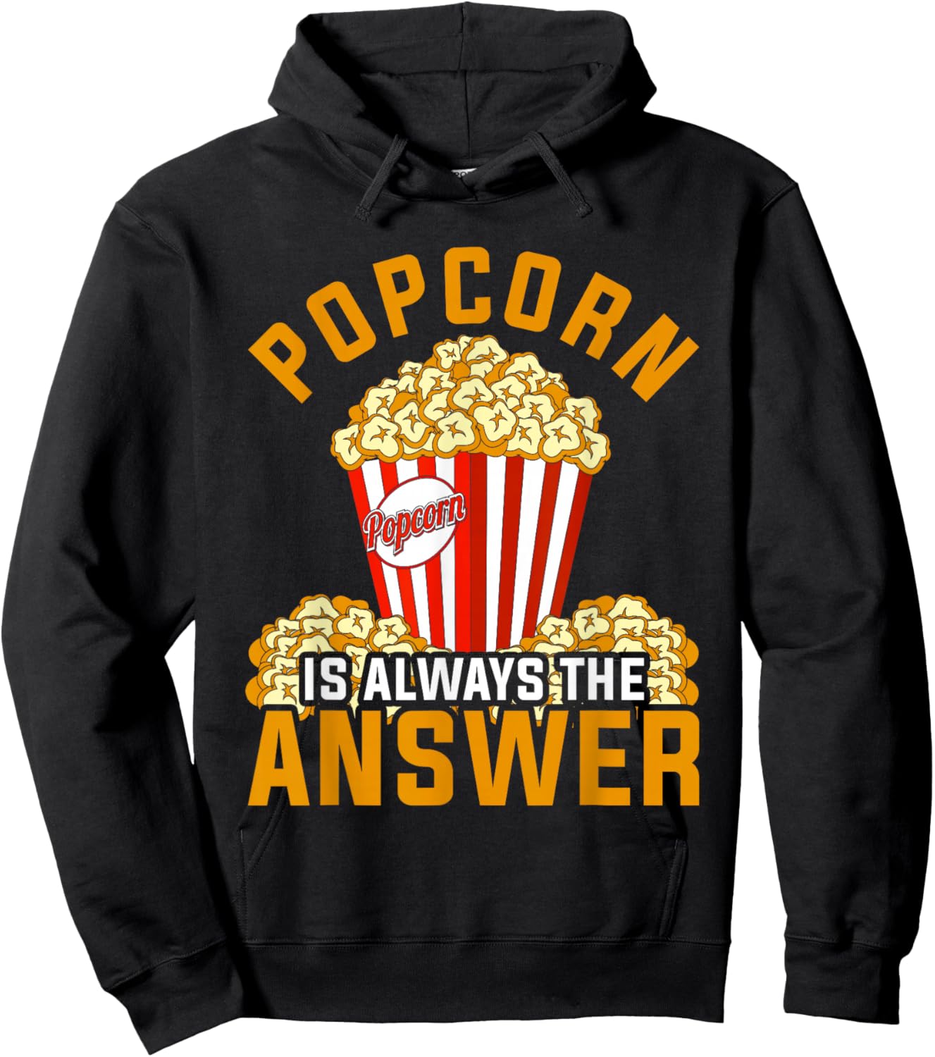 Popcorn Is Always The Answer Popcorn Hoodie - Hoodie | Black