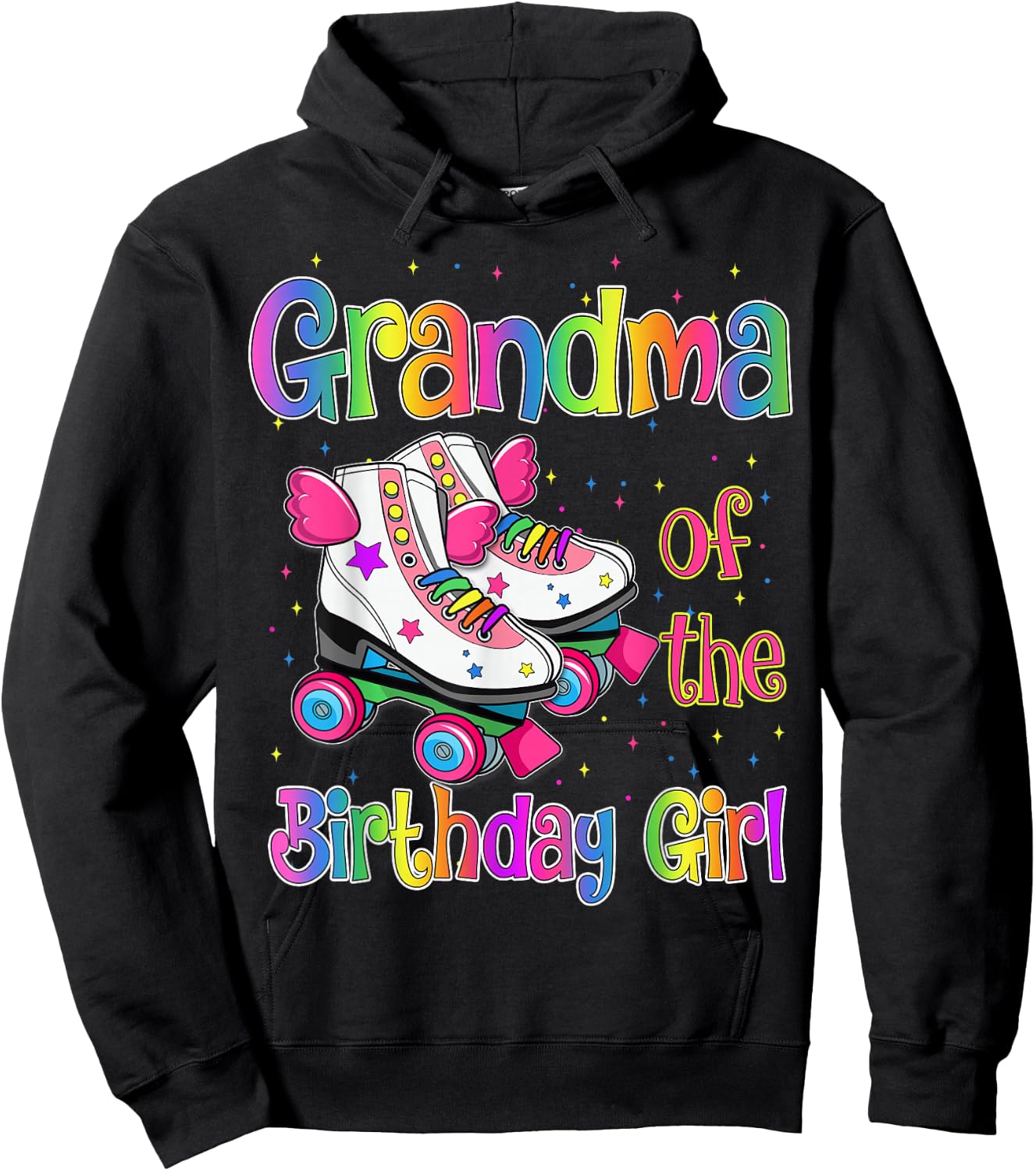 Grandma Birthday Rolling Skate Birthday Family Party Hoodie - Hoodie | Black