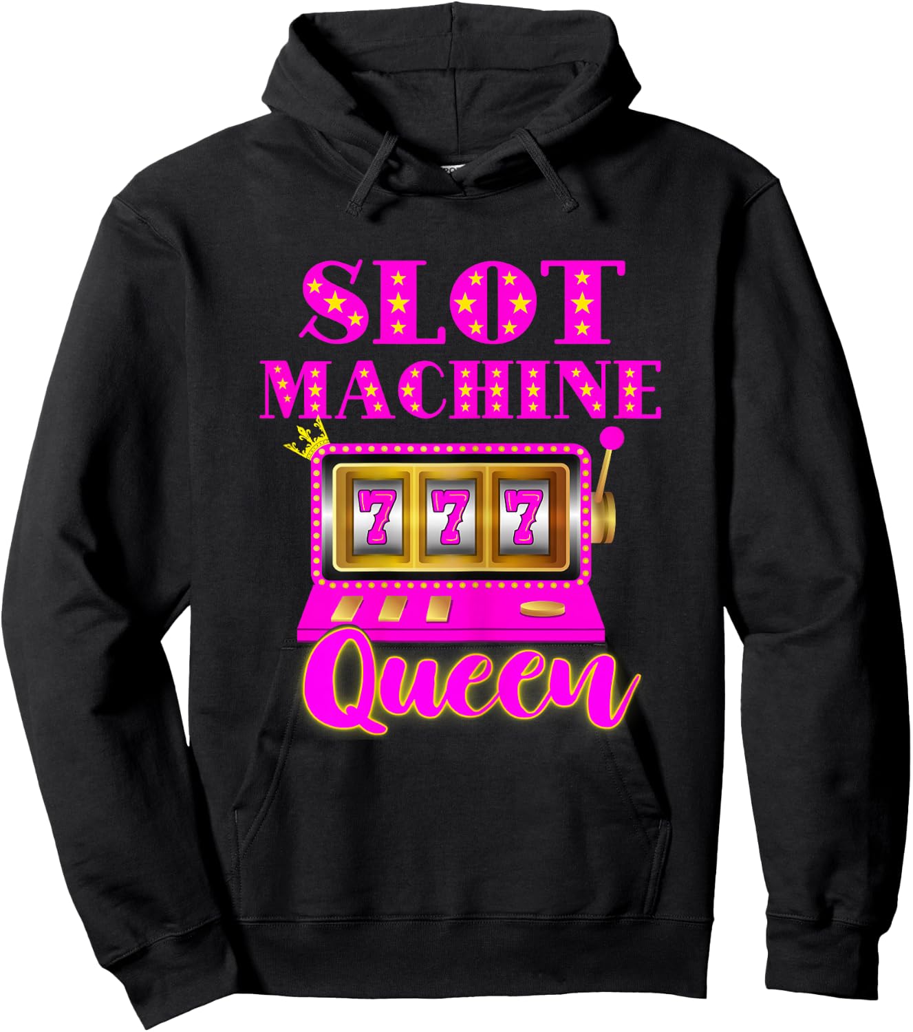 Slot Machine Queen Casino Player Gambling Poker Player Hoodie - Hoodie | Black