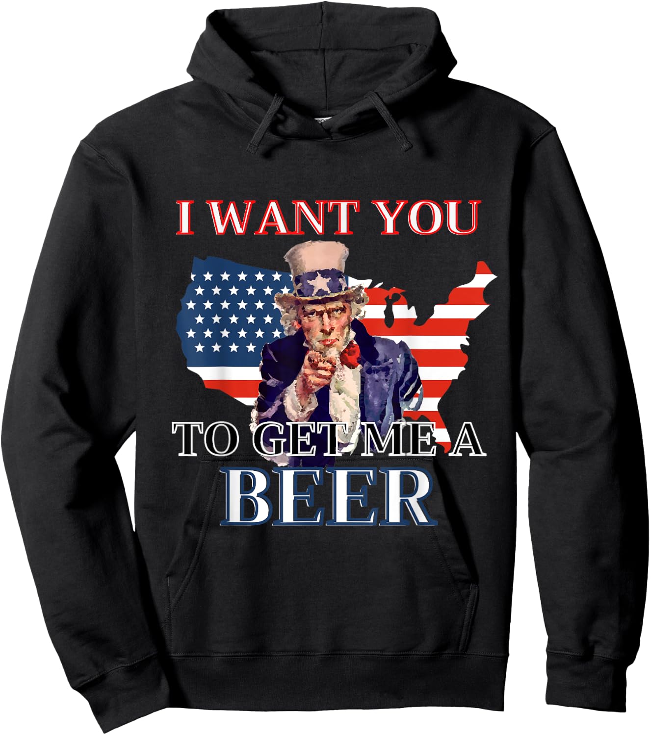 I Want You To Get. Me A Beer Funny Alcohol Drink Lovers Hoodie - Hoodie | Black