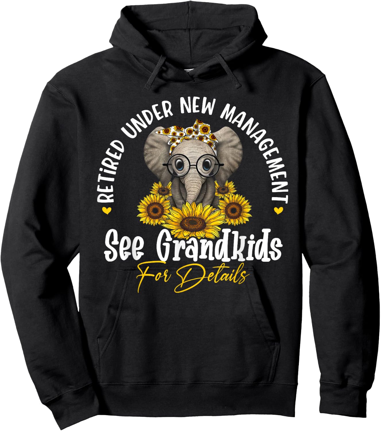 Retired Under New Management See Grandkids For Details Hoodie - Hoodie | Black