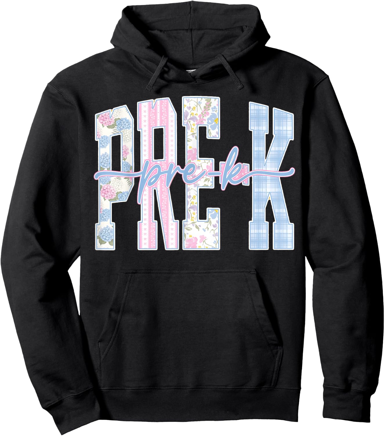 Back to School Pre K Floral Teacher Girl Hoodie - Hoodie | Black