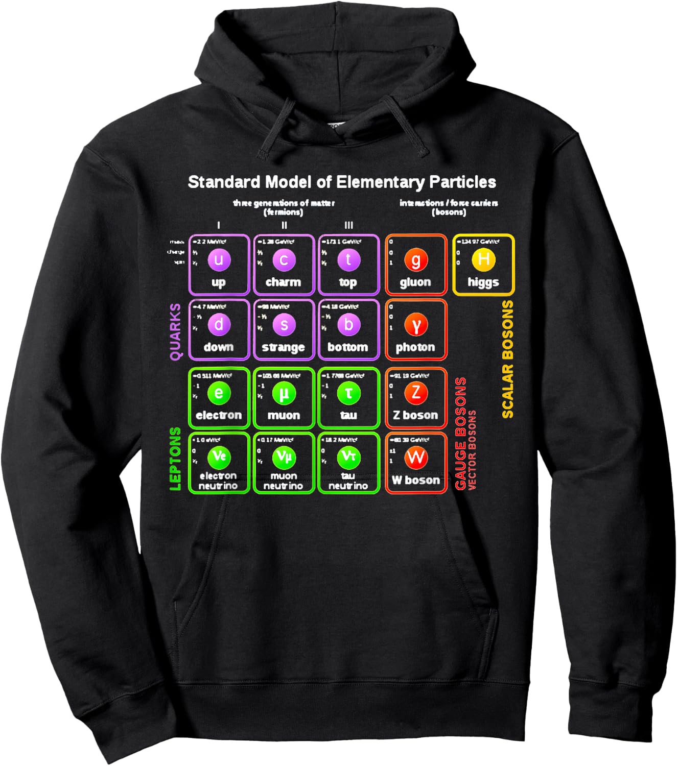 Nerdy Standard Model Particle Physics Science Teacher Nerd Hoodie - Hoodie | Black