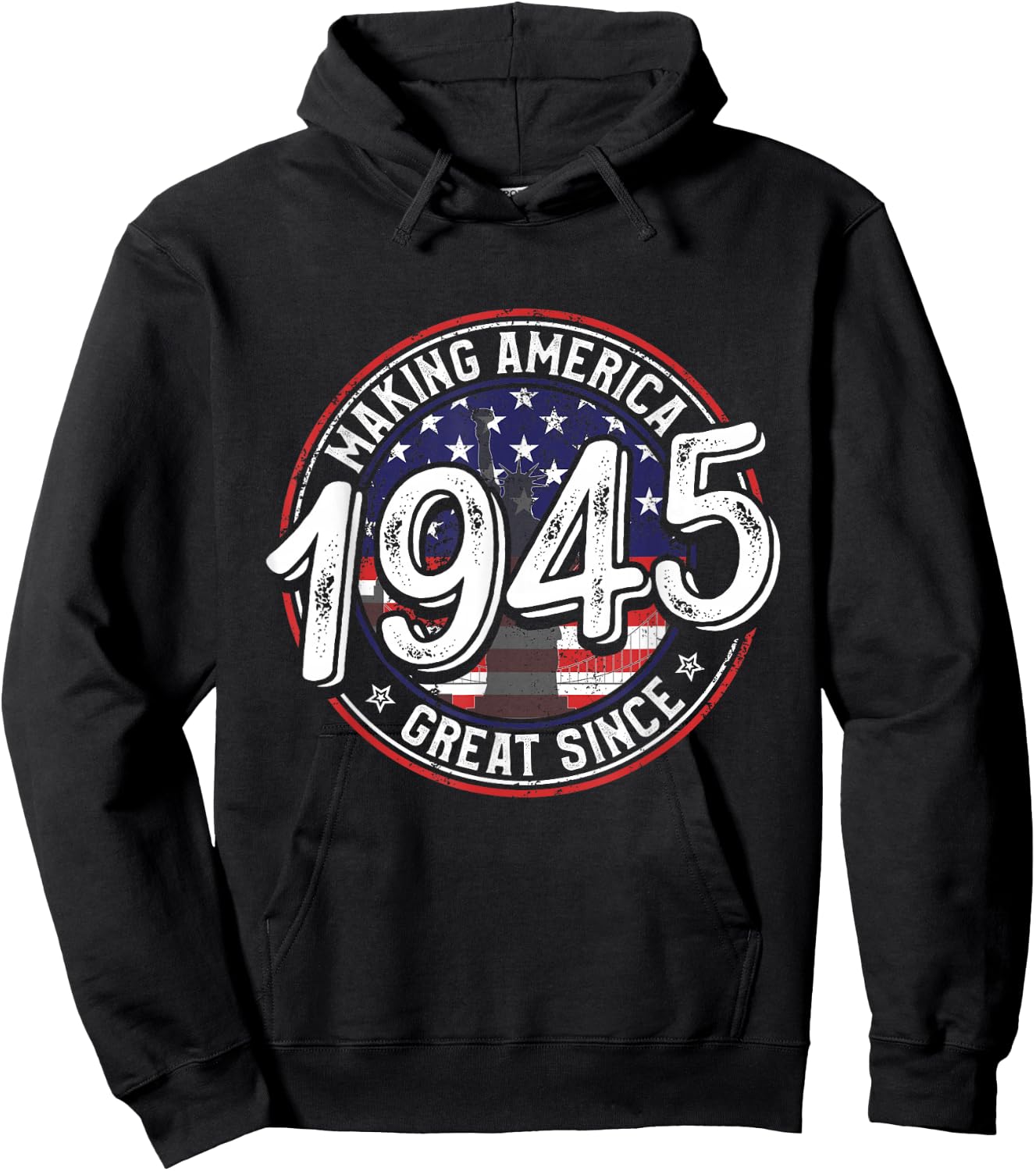 Making America Great Since 1945 American Flag Birthday Women Kids Men Hoodie - Hoodie | Black