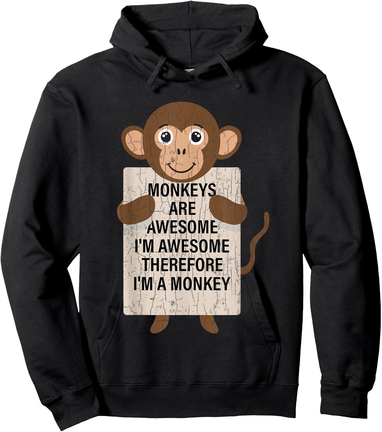 Monkeys Are Awesome Funny Monkey Animal Lover Graphic Hoodie - Hoodie | Black
