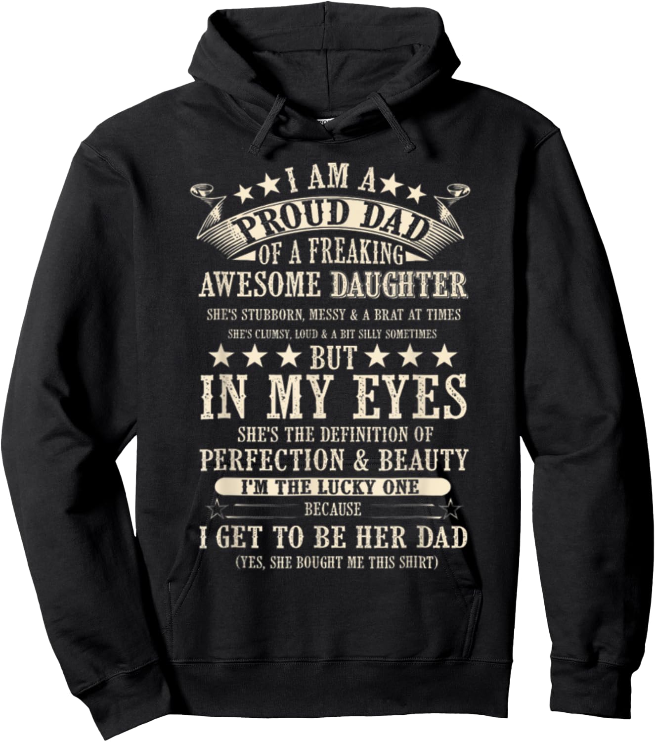 I Am A Proud Dad Of Freaking Awesome Daughter Father's Day Hoodie - Hoodie | Black