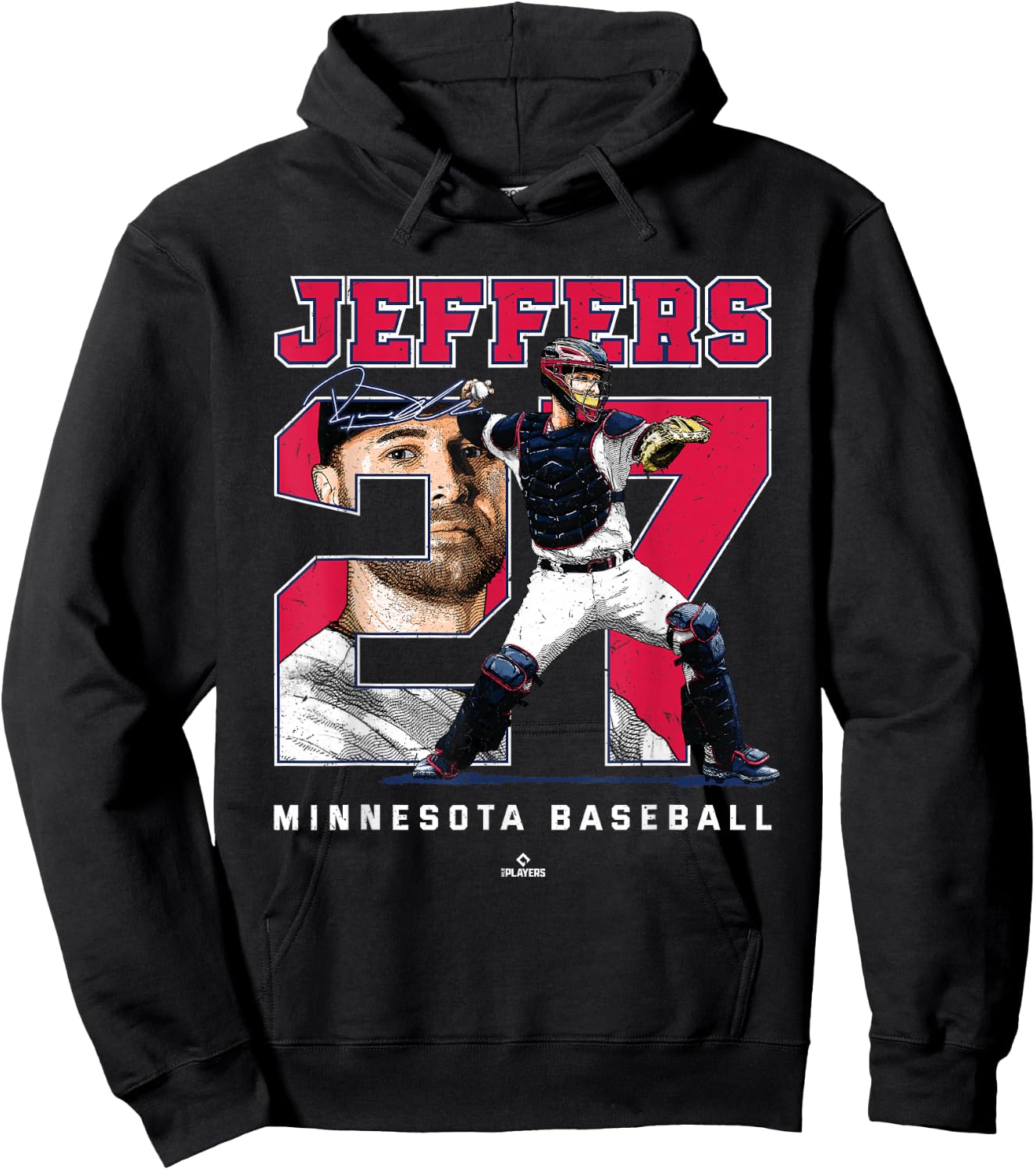 Number and Portrait Ryan Jeffers Minnesota MLBPA Hoodie - Hoodie | Black