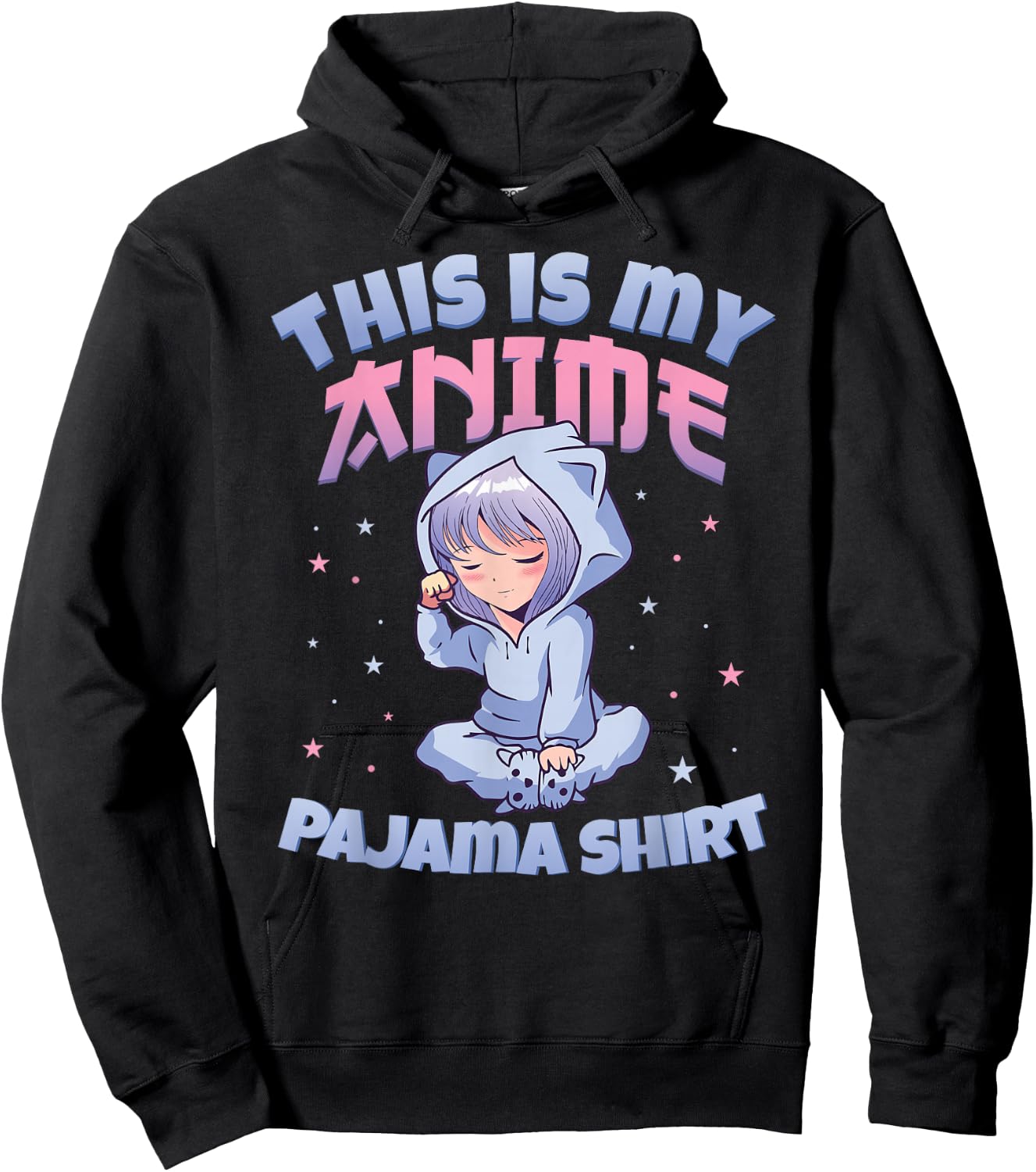Cute PJ Anime PJs Anime Merch Girls This is My Anime Pajama Hoodie - Hoodie | Black