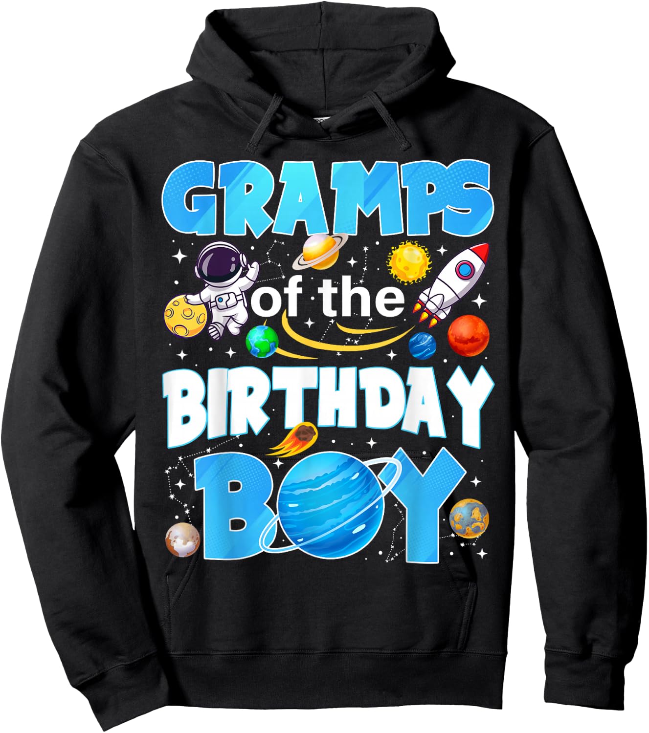 Gramps of The Birthday Boy Astronaut Space Planets Hoodie - Hoodie | Black
