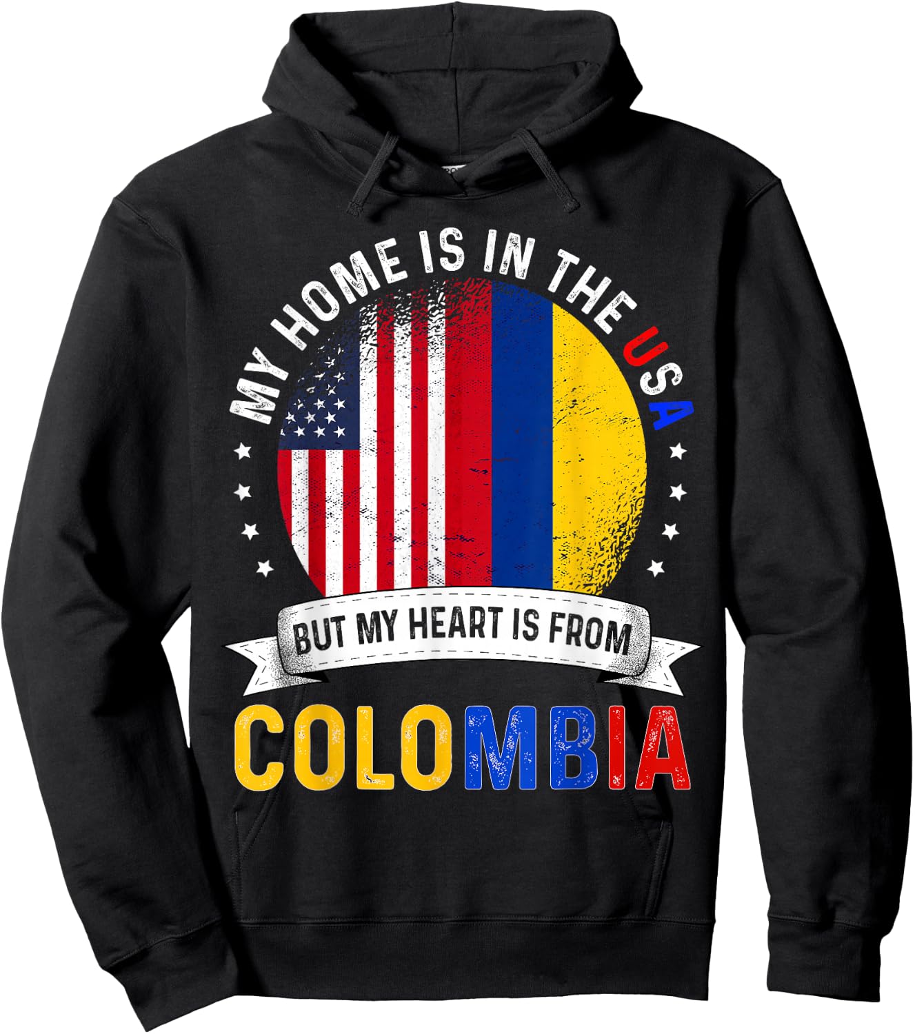 Colombian American Patriot Heart is from Colombia Flag Small Hoodie - Hoodie | Black