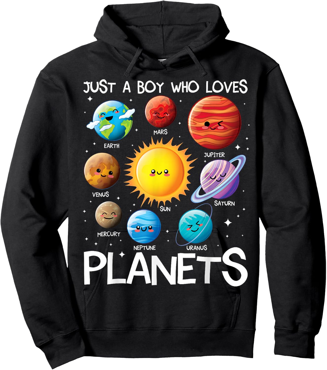Just A Boy Who Loves Planets Solar System Space Science Hoodie - Hoodie | Black